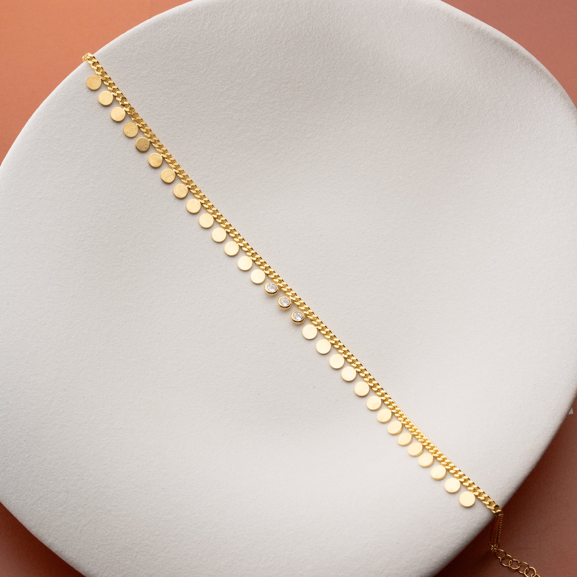 MEHRREIHIGES PAILLETTEN FUSSKETTE | 925 SILBER
