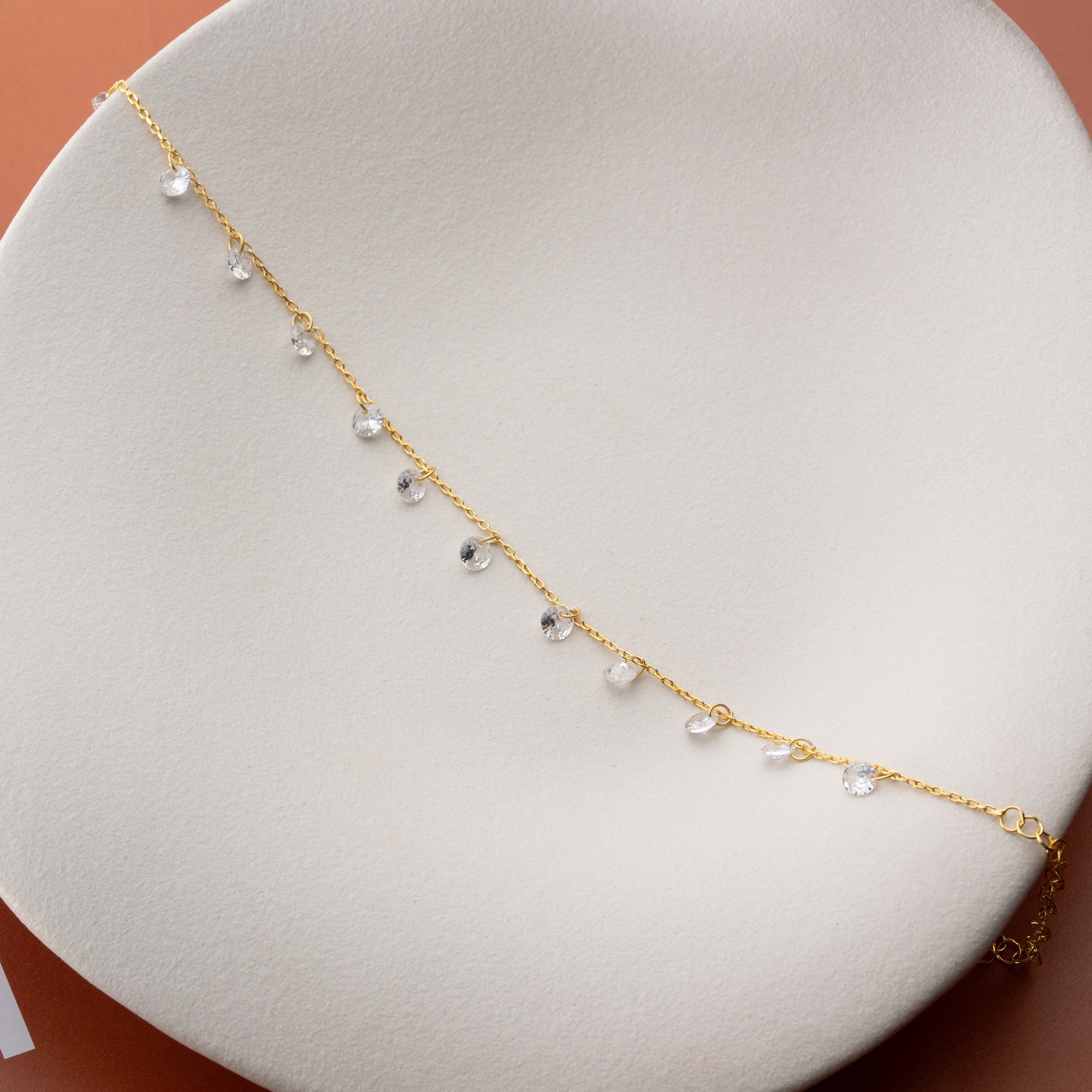 KRISTALL FUSSKETTE | 925 SILBER