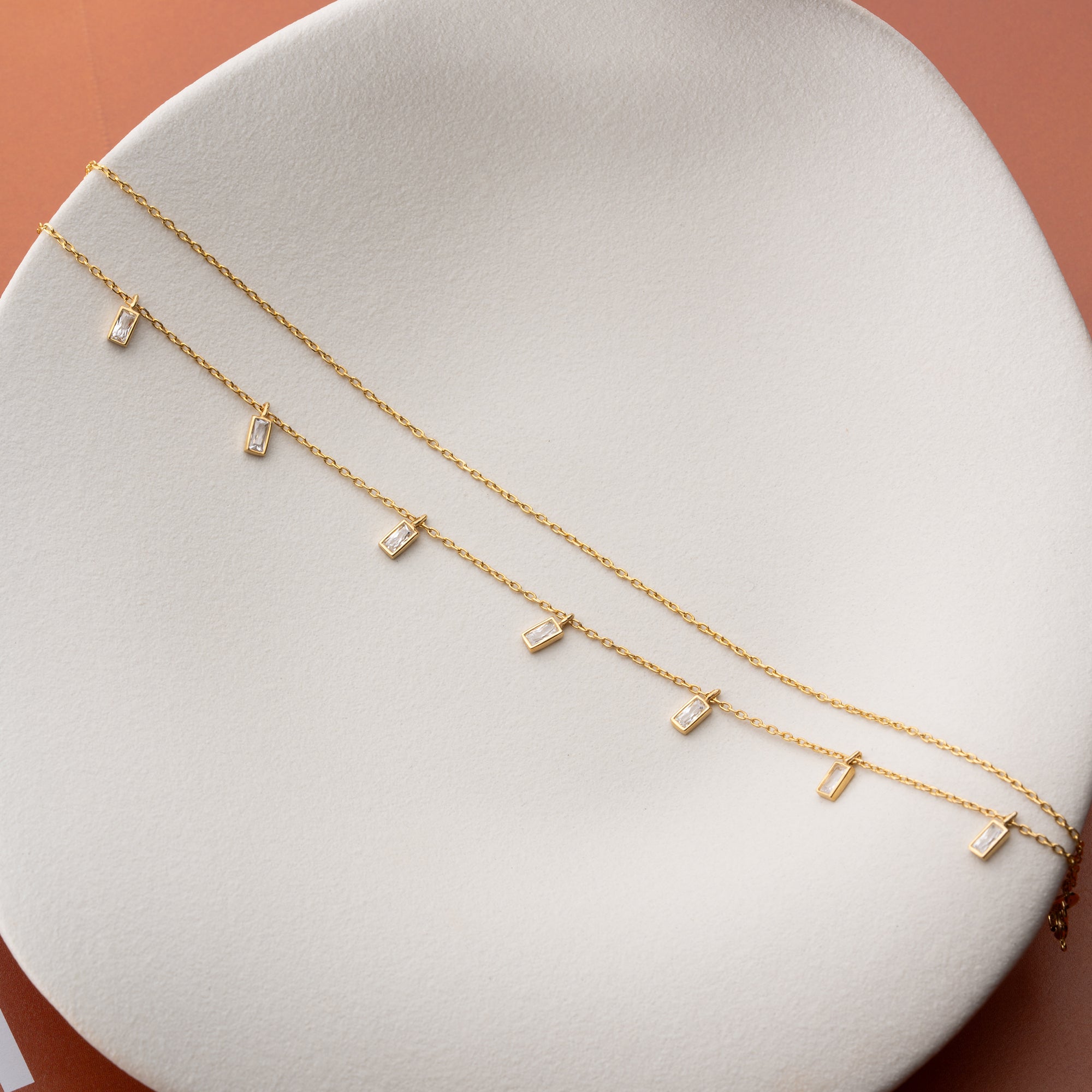 BAGUETTE FUSSKETTE | 925 SILBER