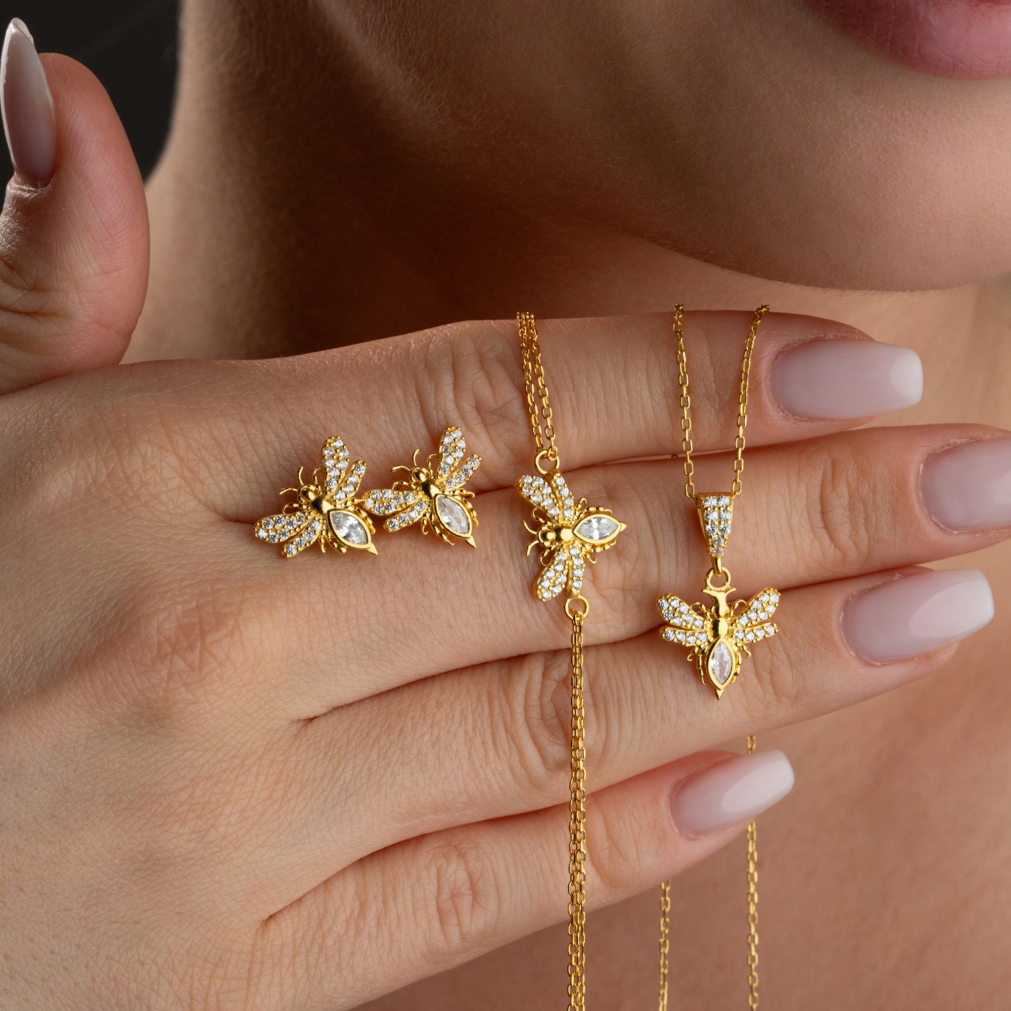 BEE HALSKETTE | ARMBAND | OHRRING SET | 925 SILBER