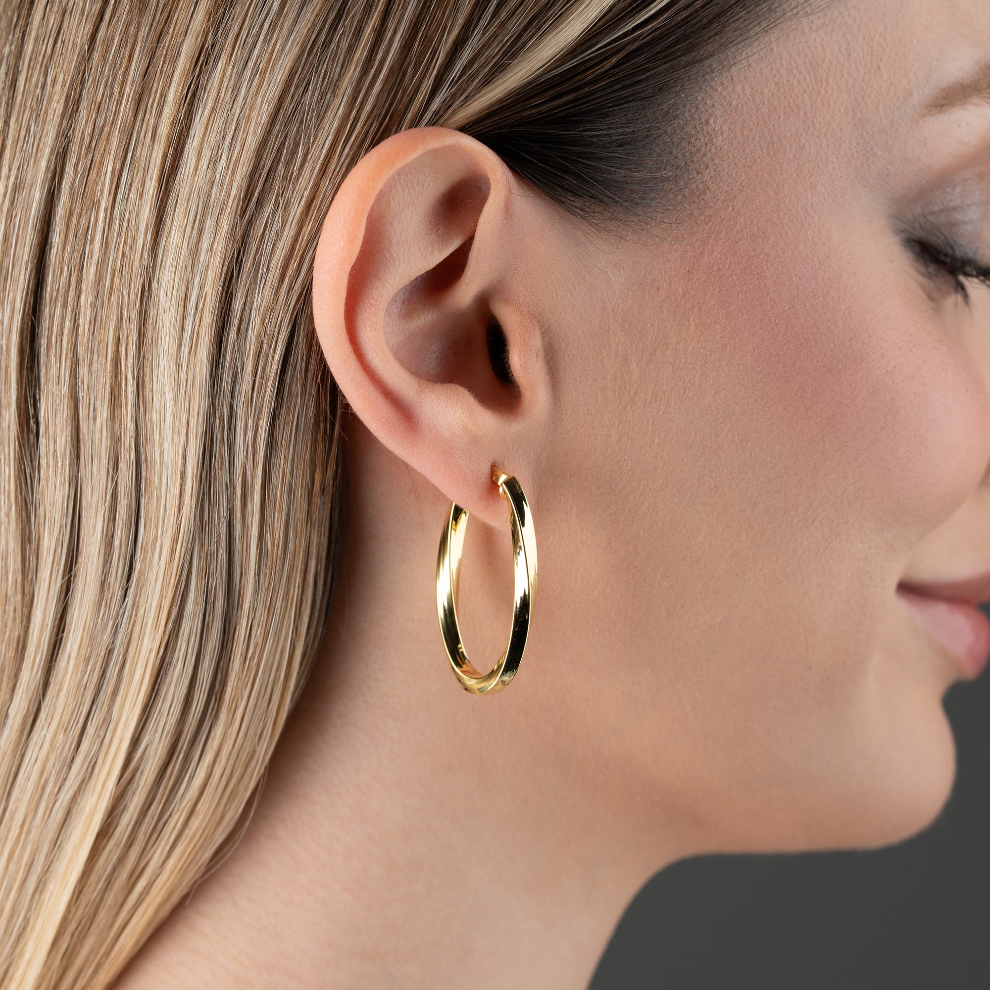 OVALE SPIRALE GOLD OHRRINGE | 925 SILBER