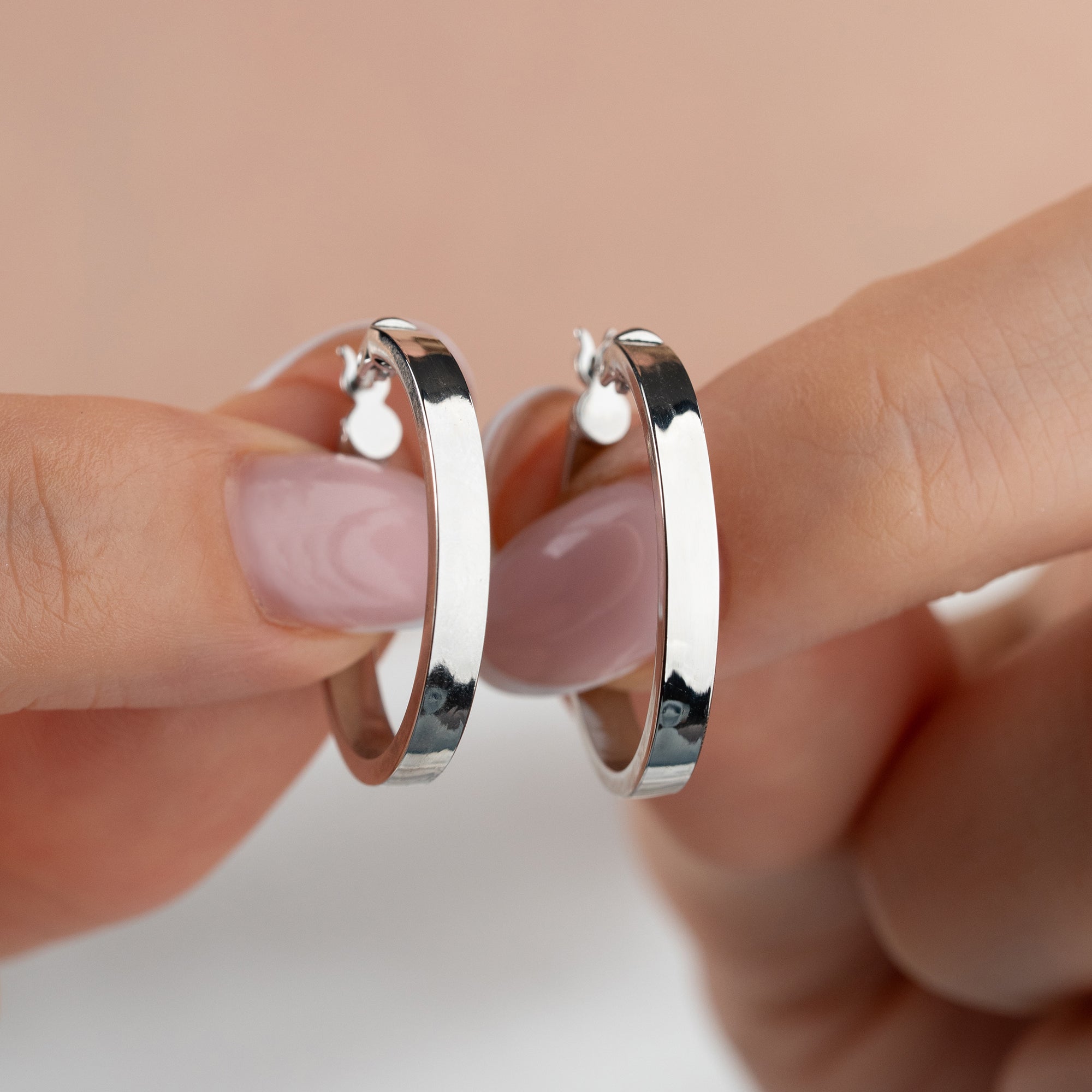 BREITE BASIC OHRRINGE | 925 SILBER