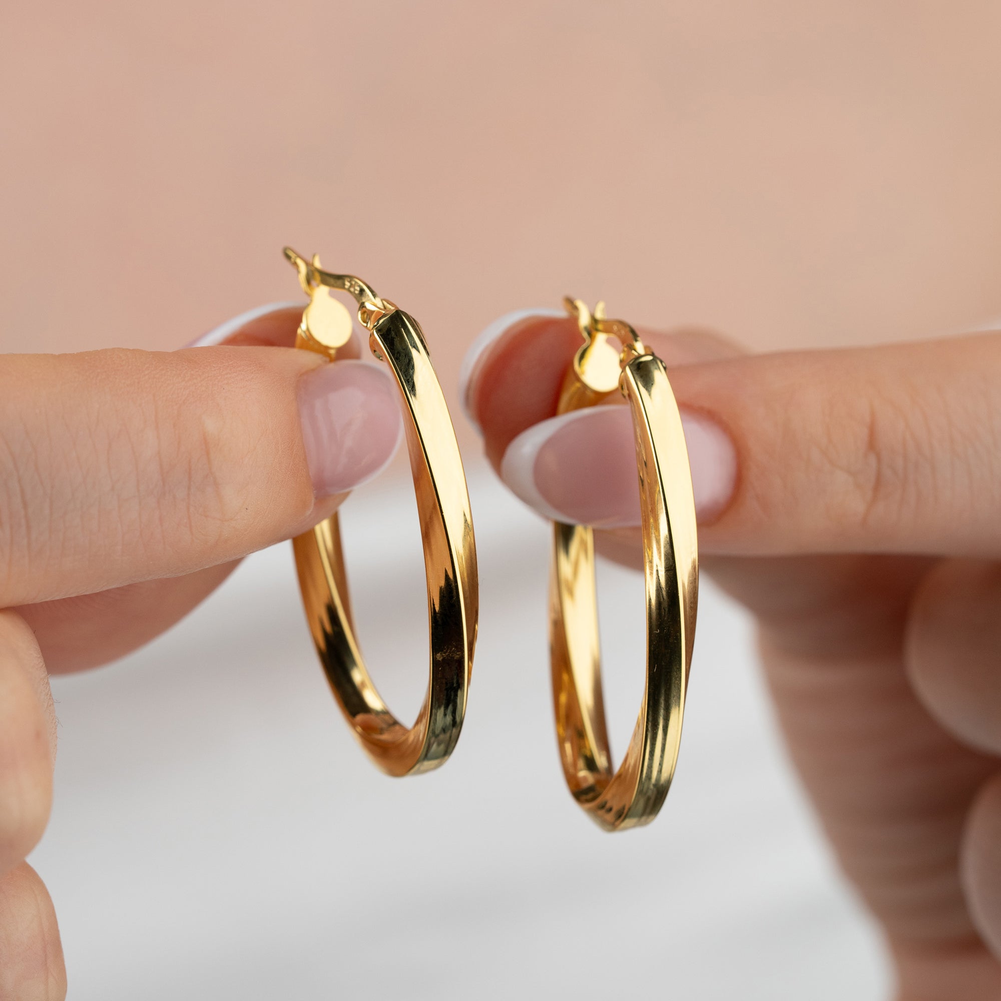 OVALE SPIRALE GOLD OHRRINGE | 925 SILBER