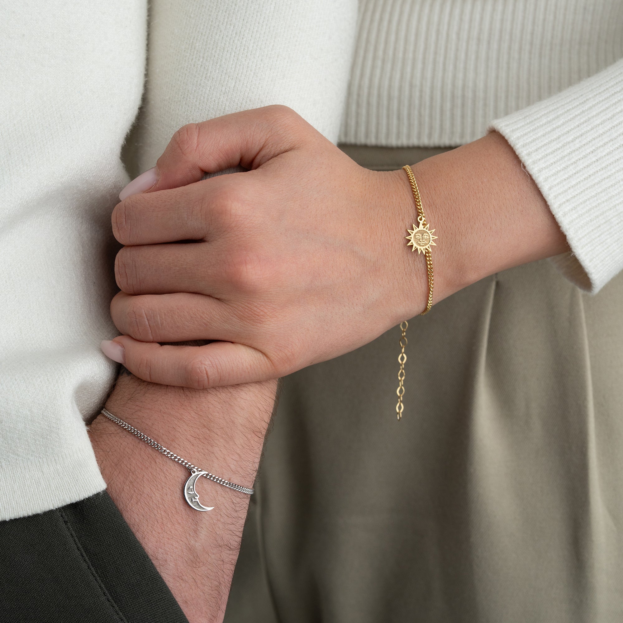 MOON SUN LETTER PARTNERARMBAND | 925 SILBER