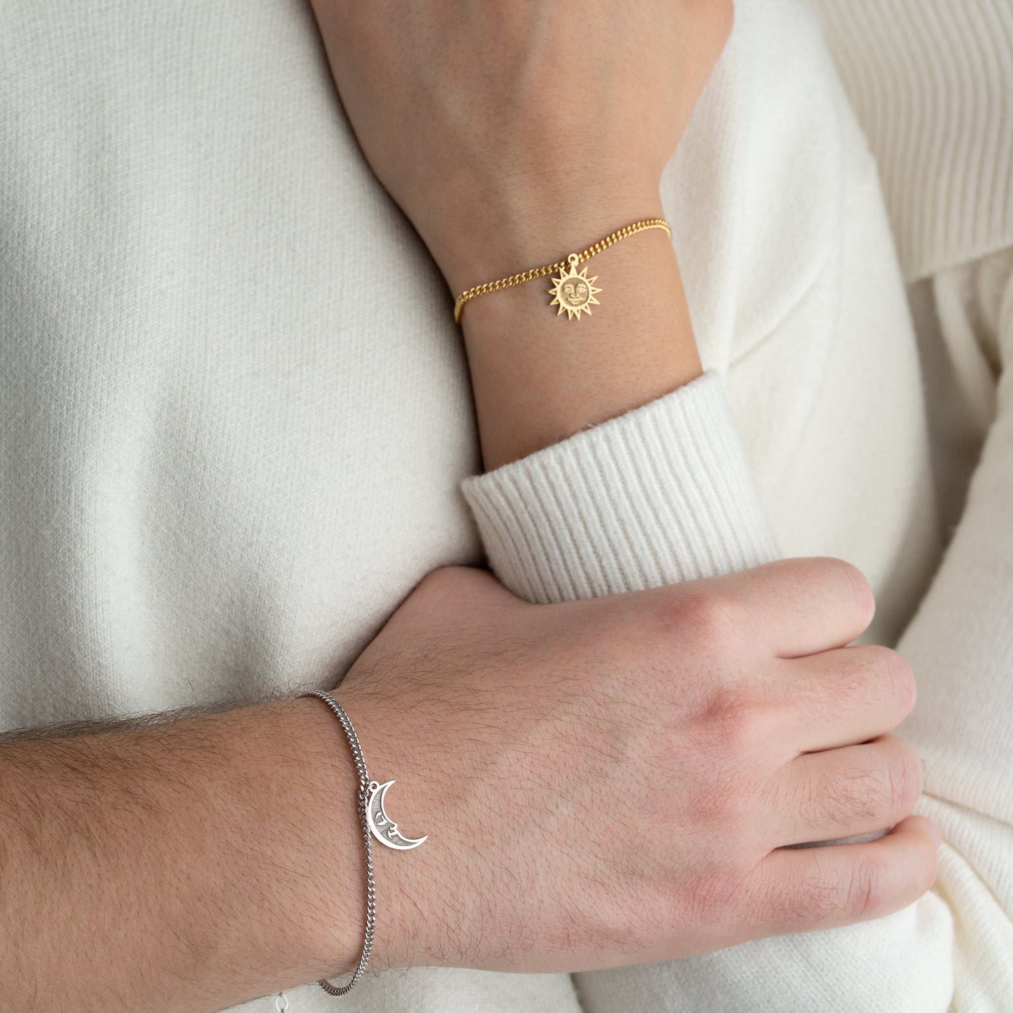 MOON SUN LETTER PARTNERARMBAND | 925 SILBER