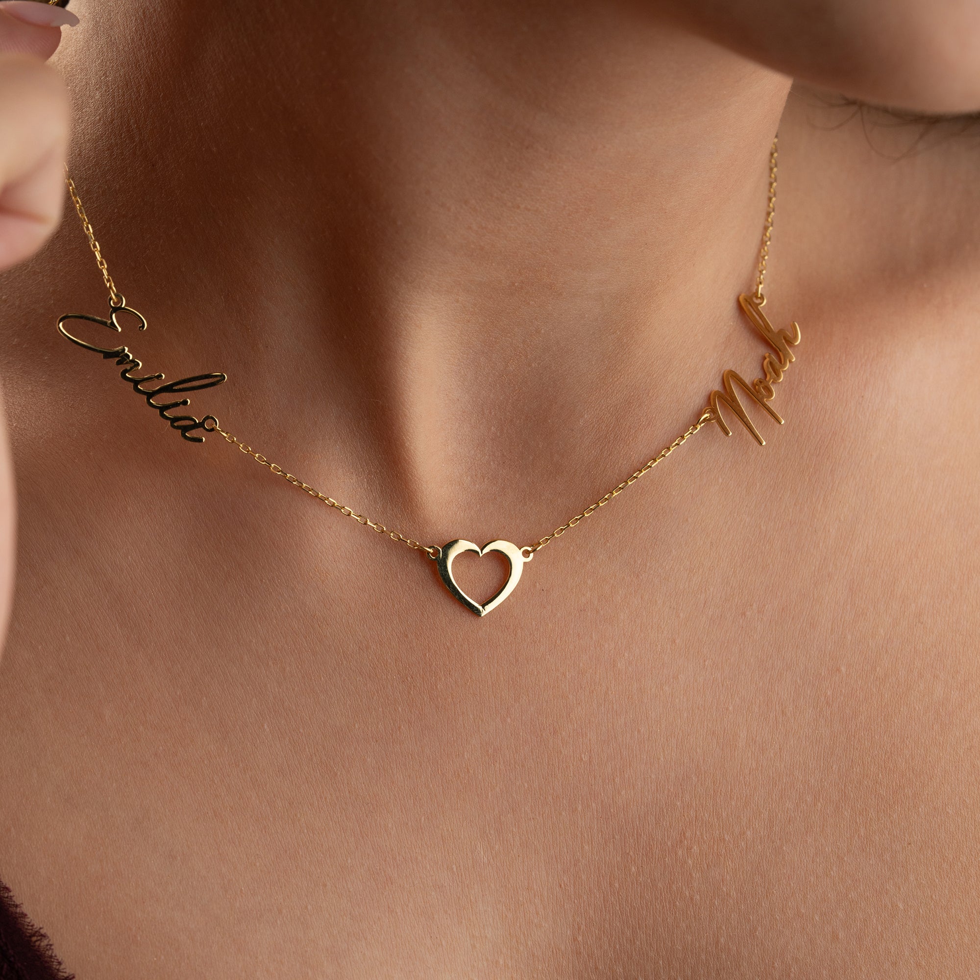 2'ER NAMENSKETTE MIT HERZ | 925 SILBER