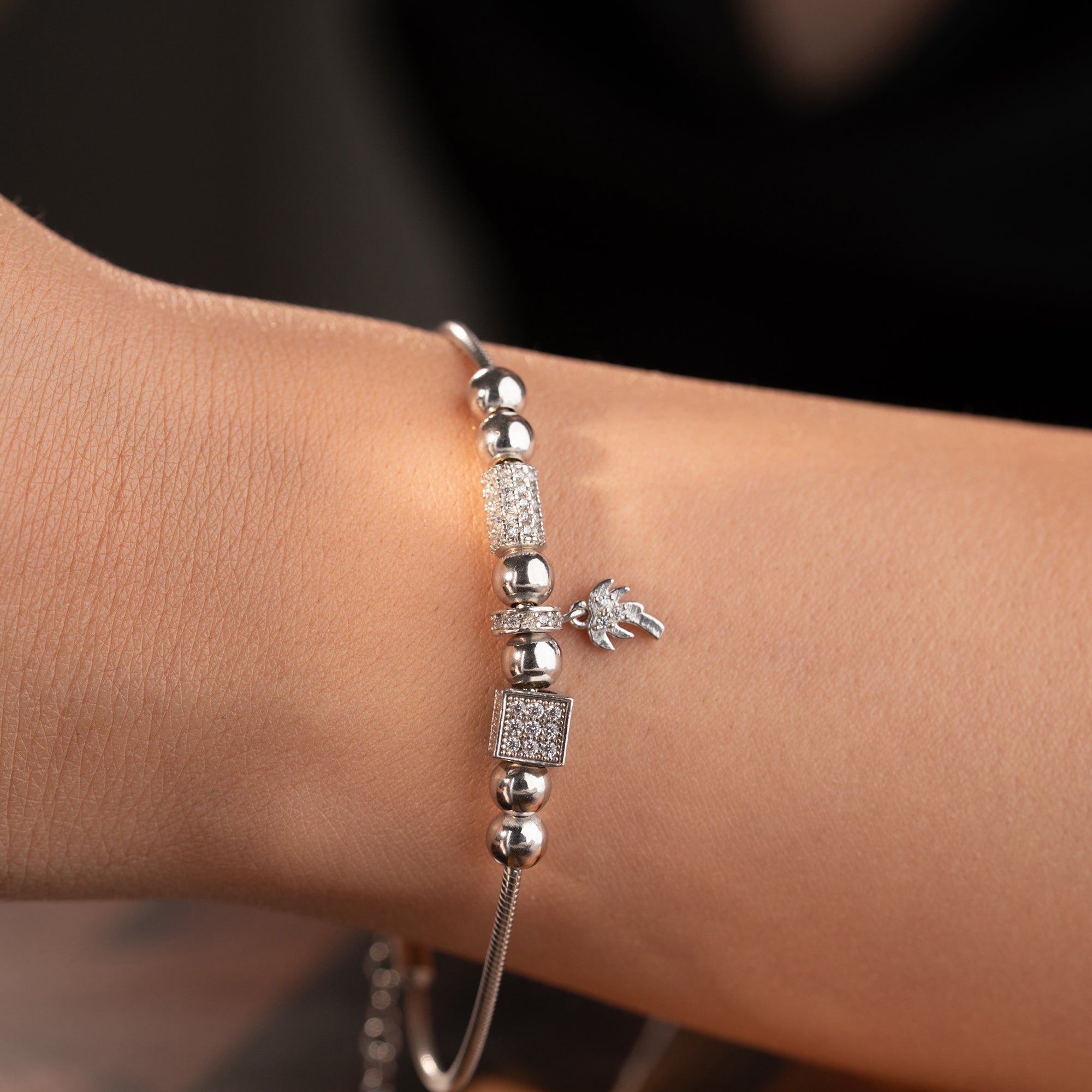 PALMEN-DANGLE-CHARM ARMKETTE | 925 SILBER
