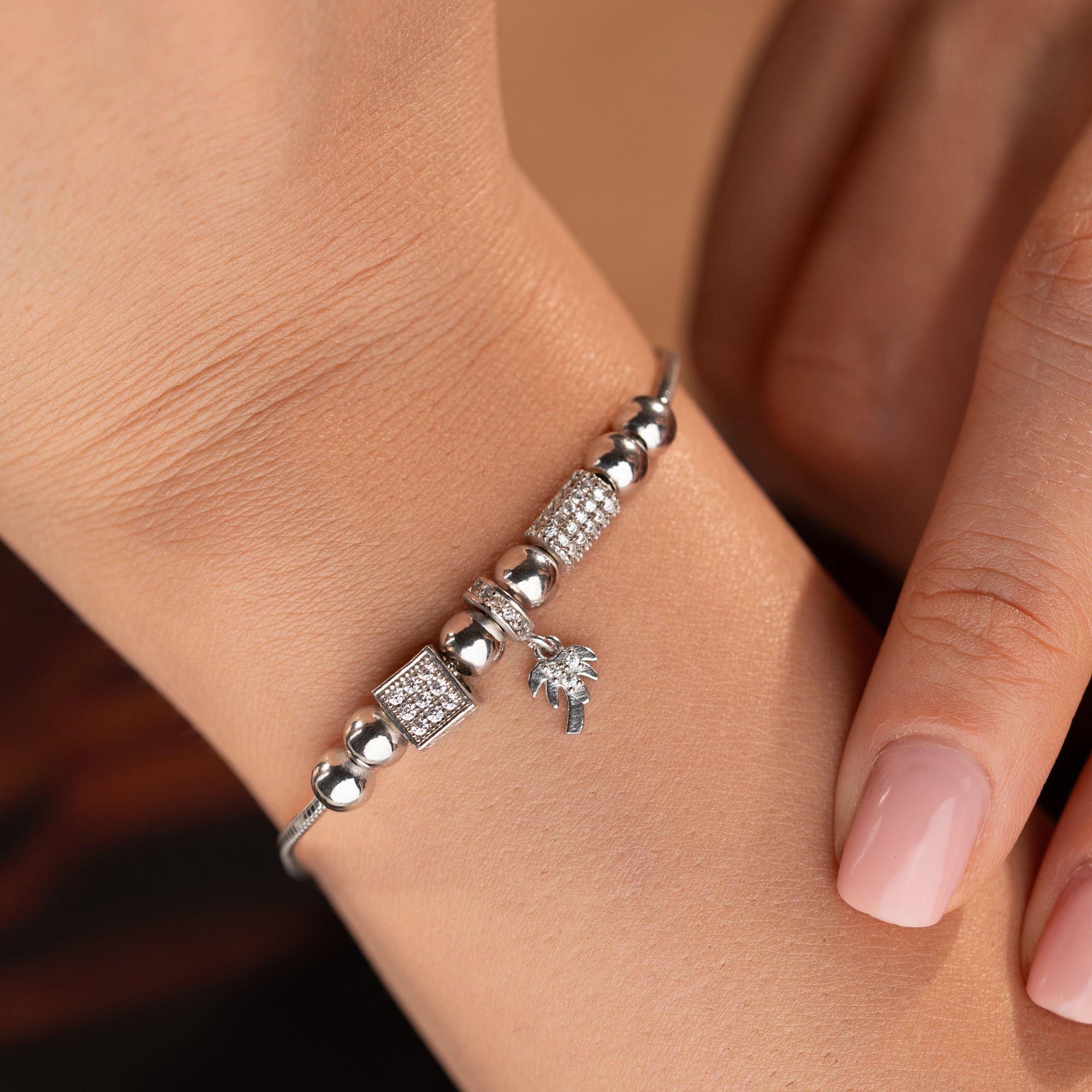 PALMEN-DANGLE-CHARM ARMKETTE | 925 SILBER