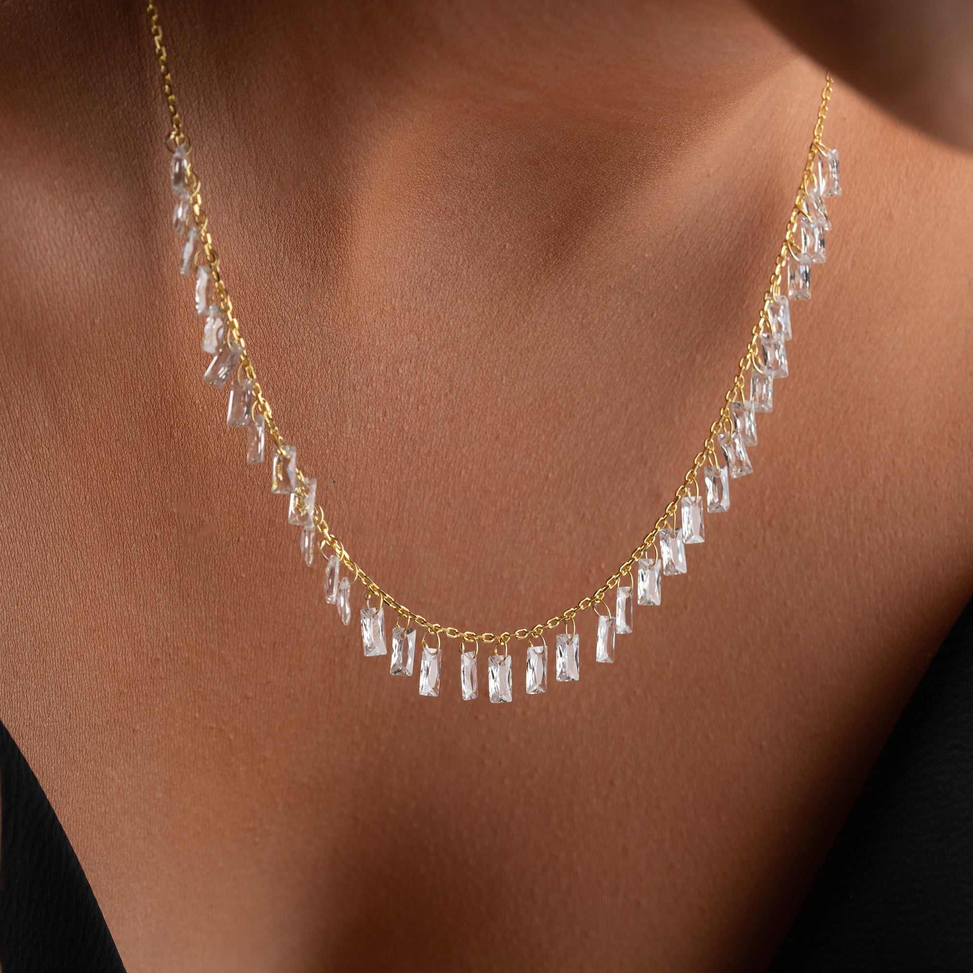 BAGUETTE DROP HALSKETTE | 925 SILBER