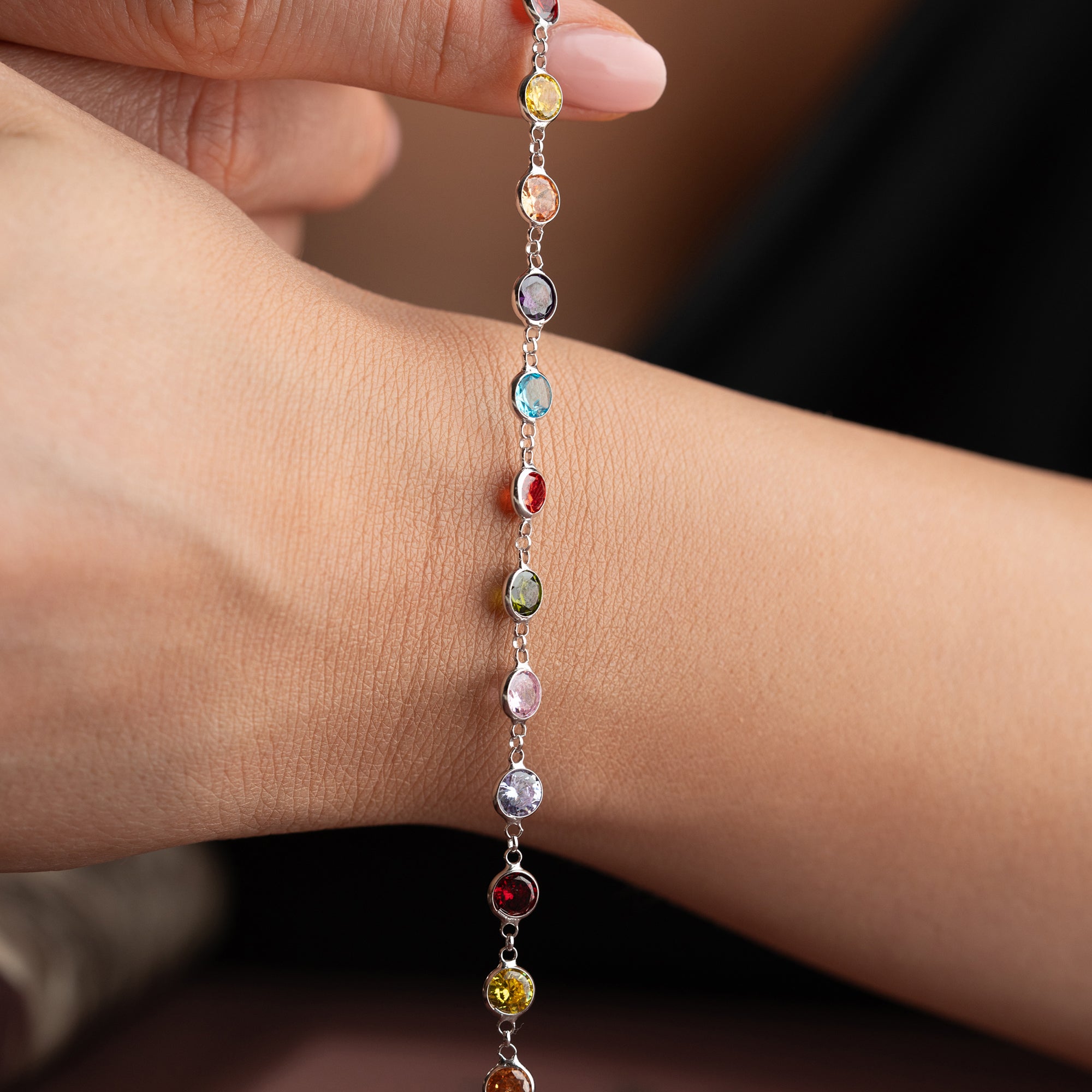 REGENBOGEN ARMKETTE | 925 SILBER
