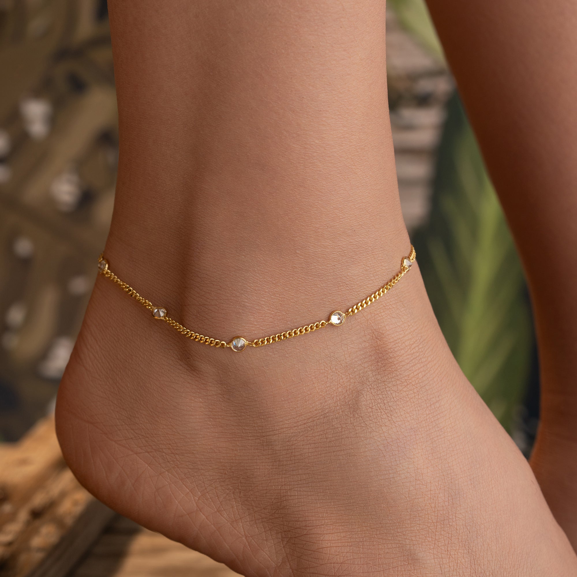 GLANZ FUSSKETTE | 925 SILBER
