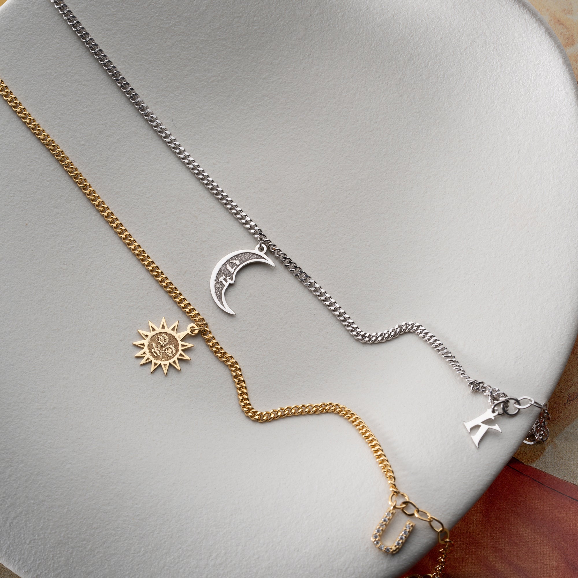 MOON SUN LETTER PARTNERARMBAND | 925 SILBER