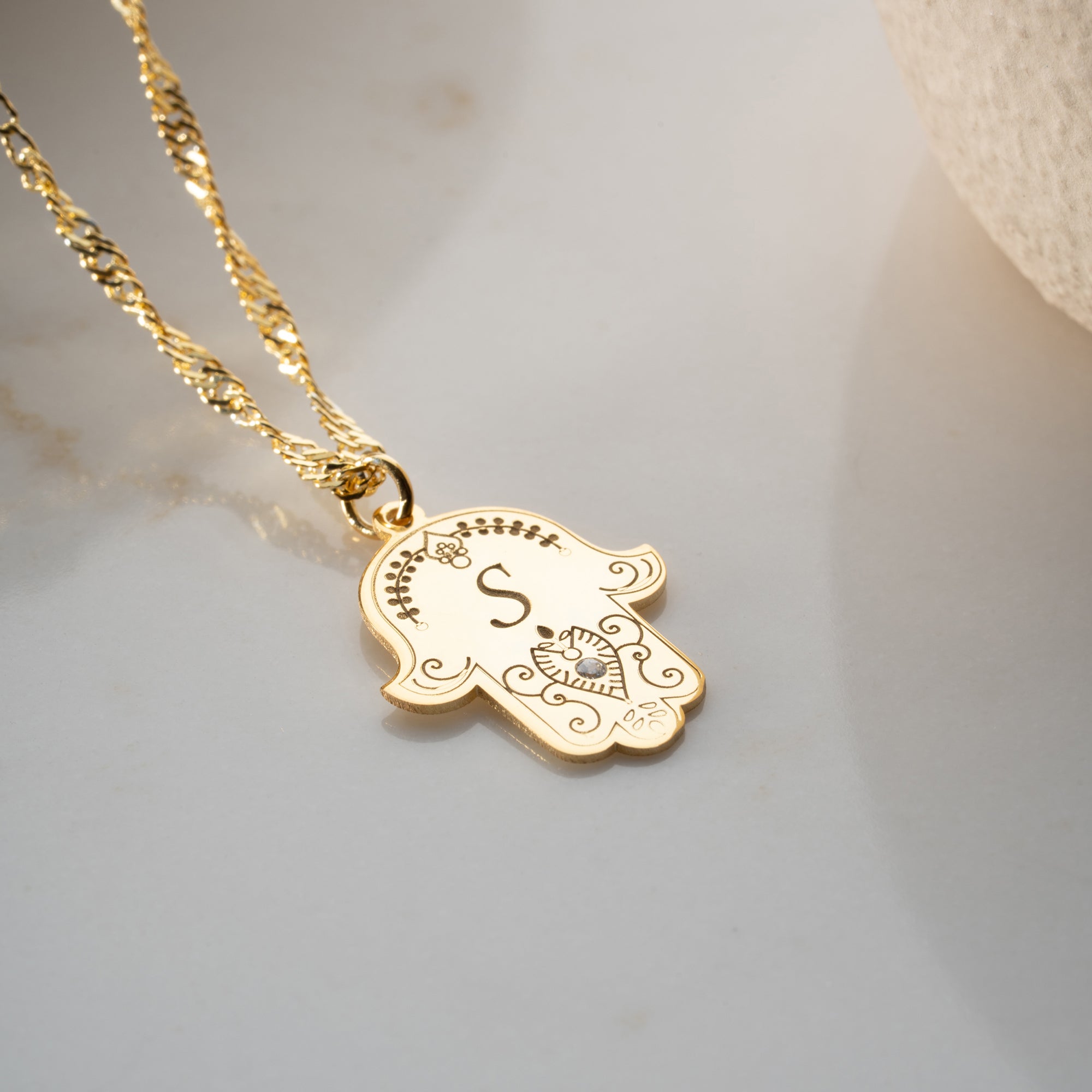 Fatima's Hand with Desired Letter | 925 Silver