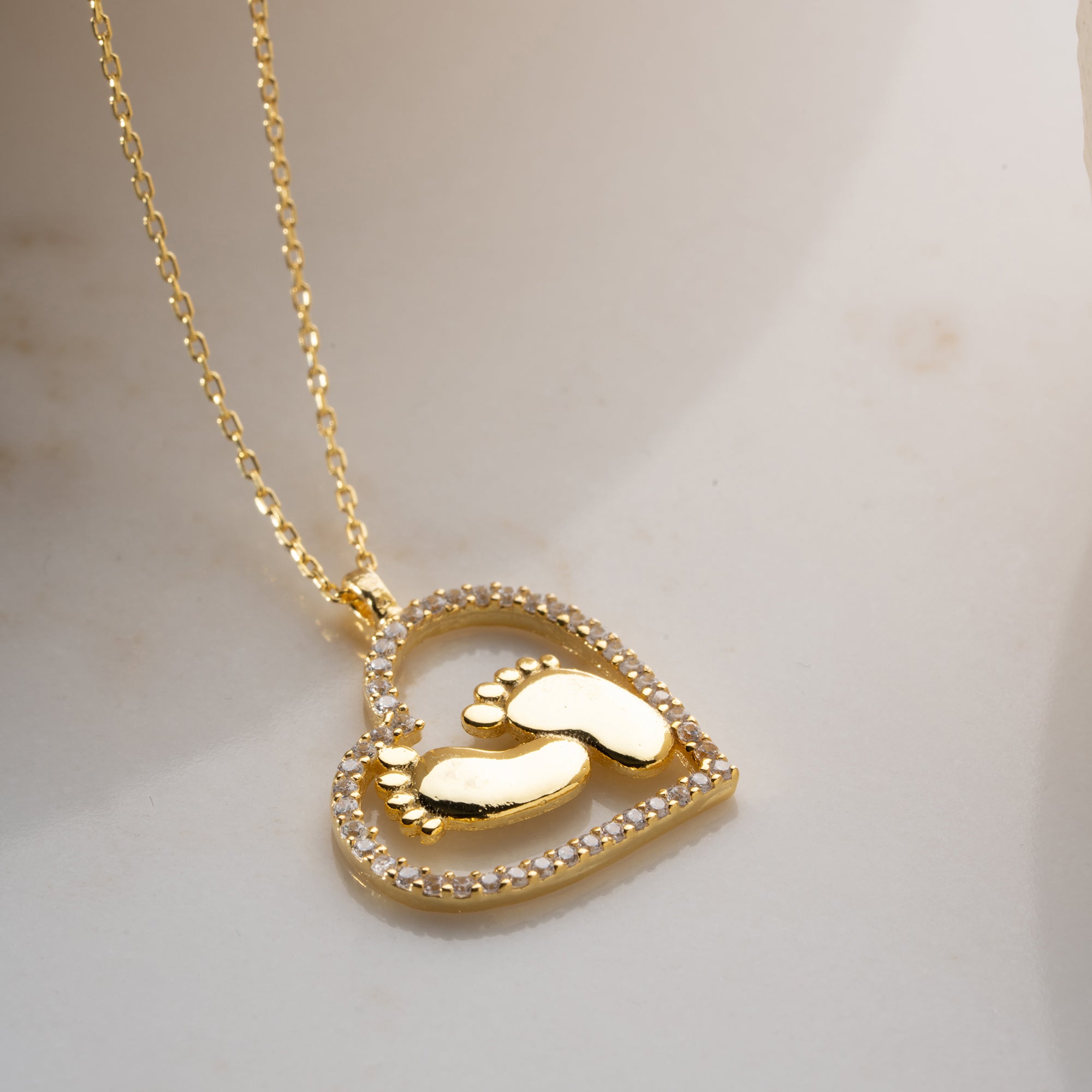 HERZ BABYFUSS HALSKETTE | 925 SILBER