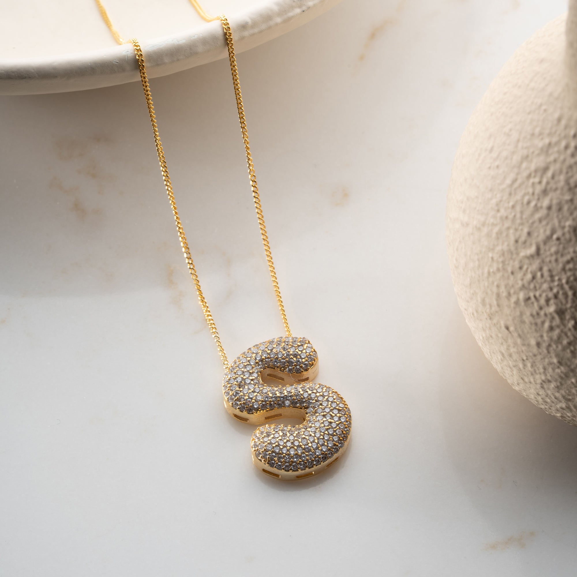 ICON BOMB ZIRKONIA BUCHSTABEN HALSKETTE | 925 SILBER