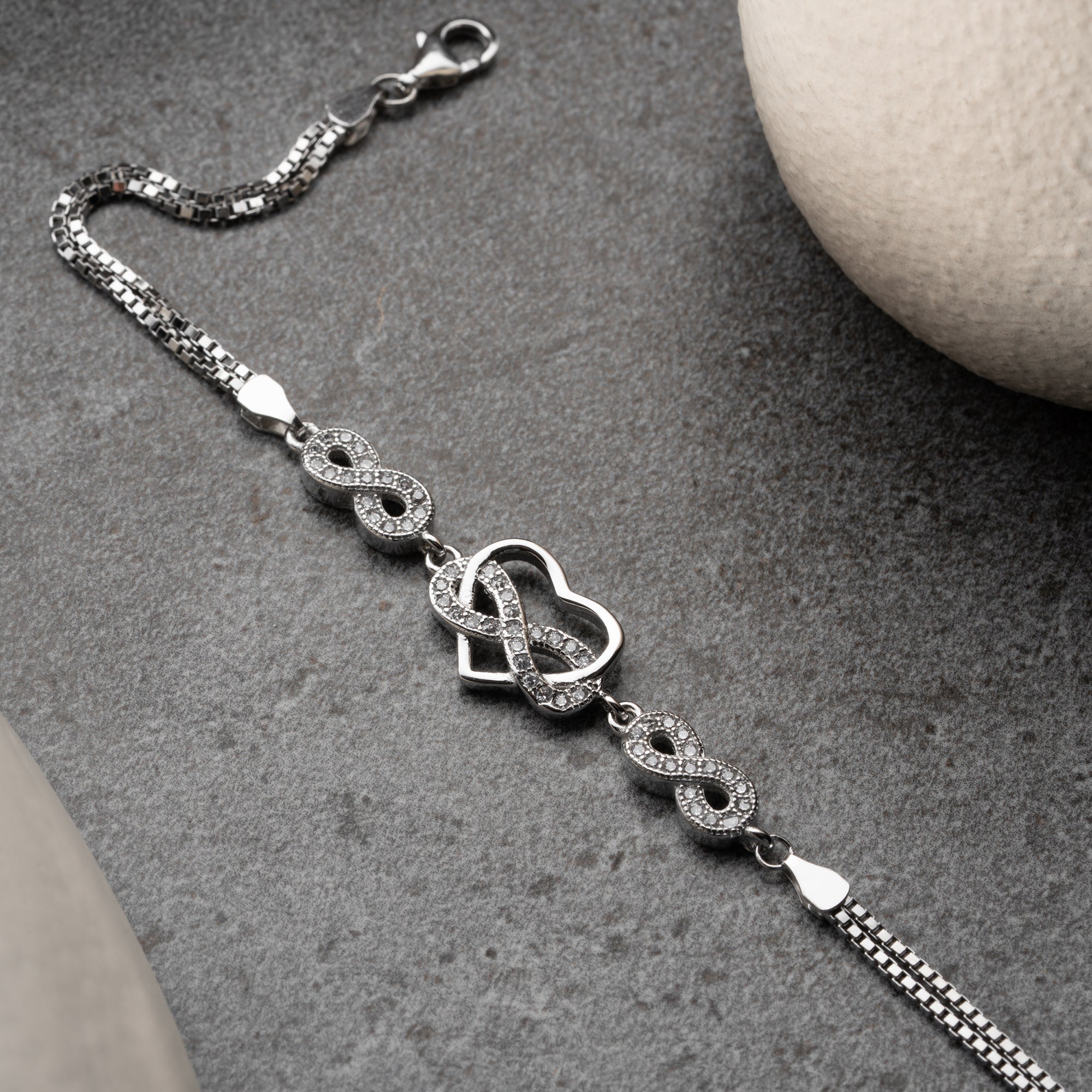 HEART INFINITY BRACELET | 925 SILVER