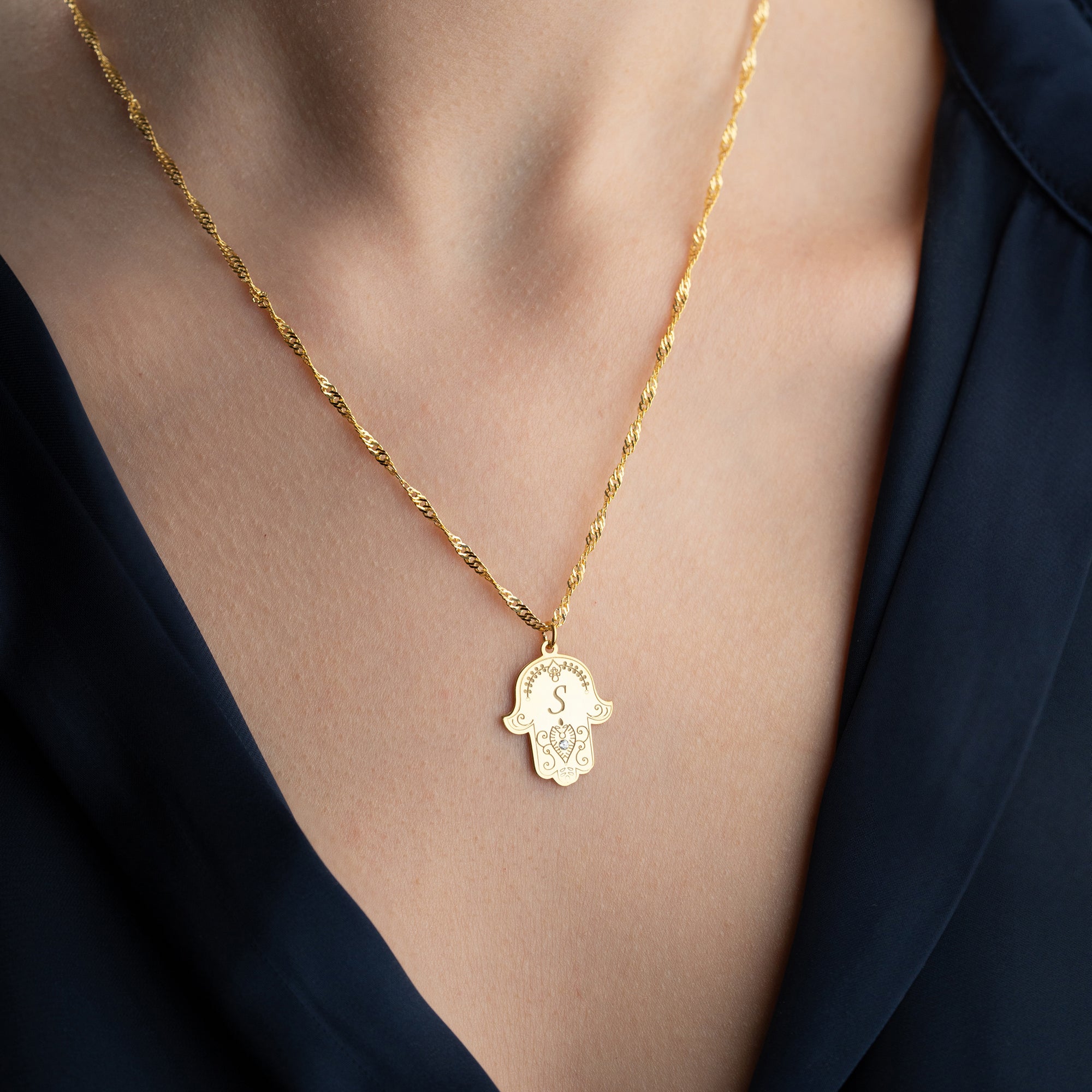 Fatima's Hand with Desired Letter | 925 Silver