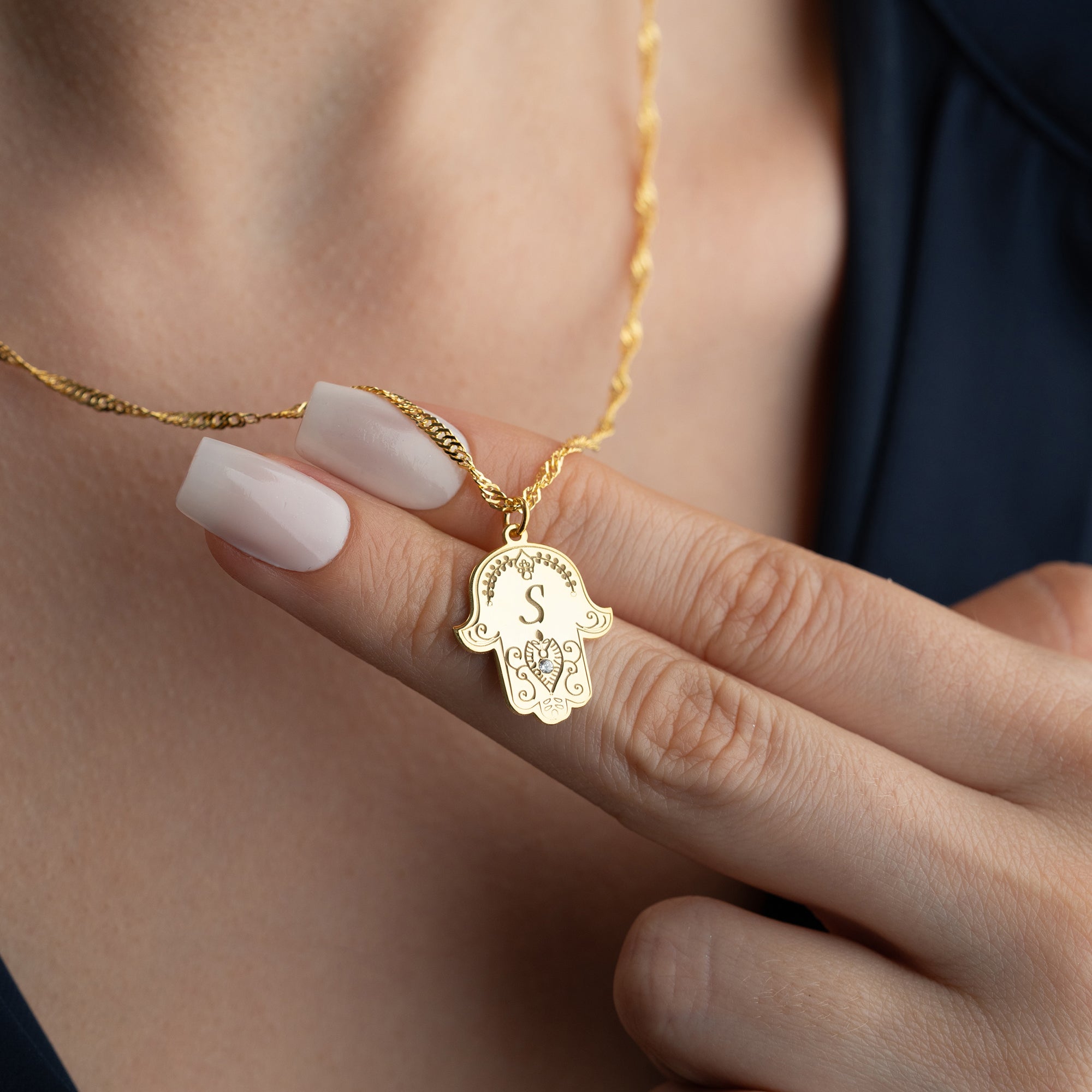 Fatima's Hand with Desired Letter | 925 Silver