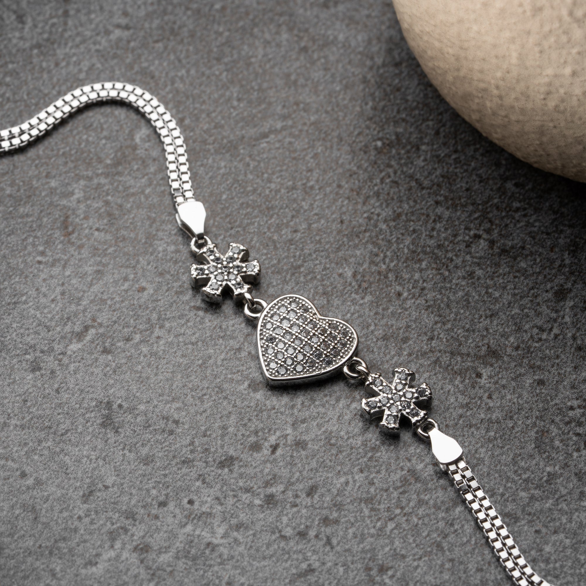 HERZ SCHNEEFLOCKE BLOOM ARMBAND | 925 SILBER