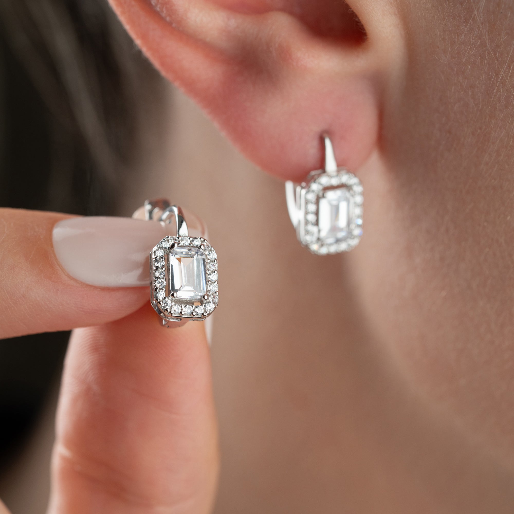 MINI BAGUETTE OHRRINGE | 925 SILBER