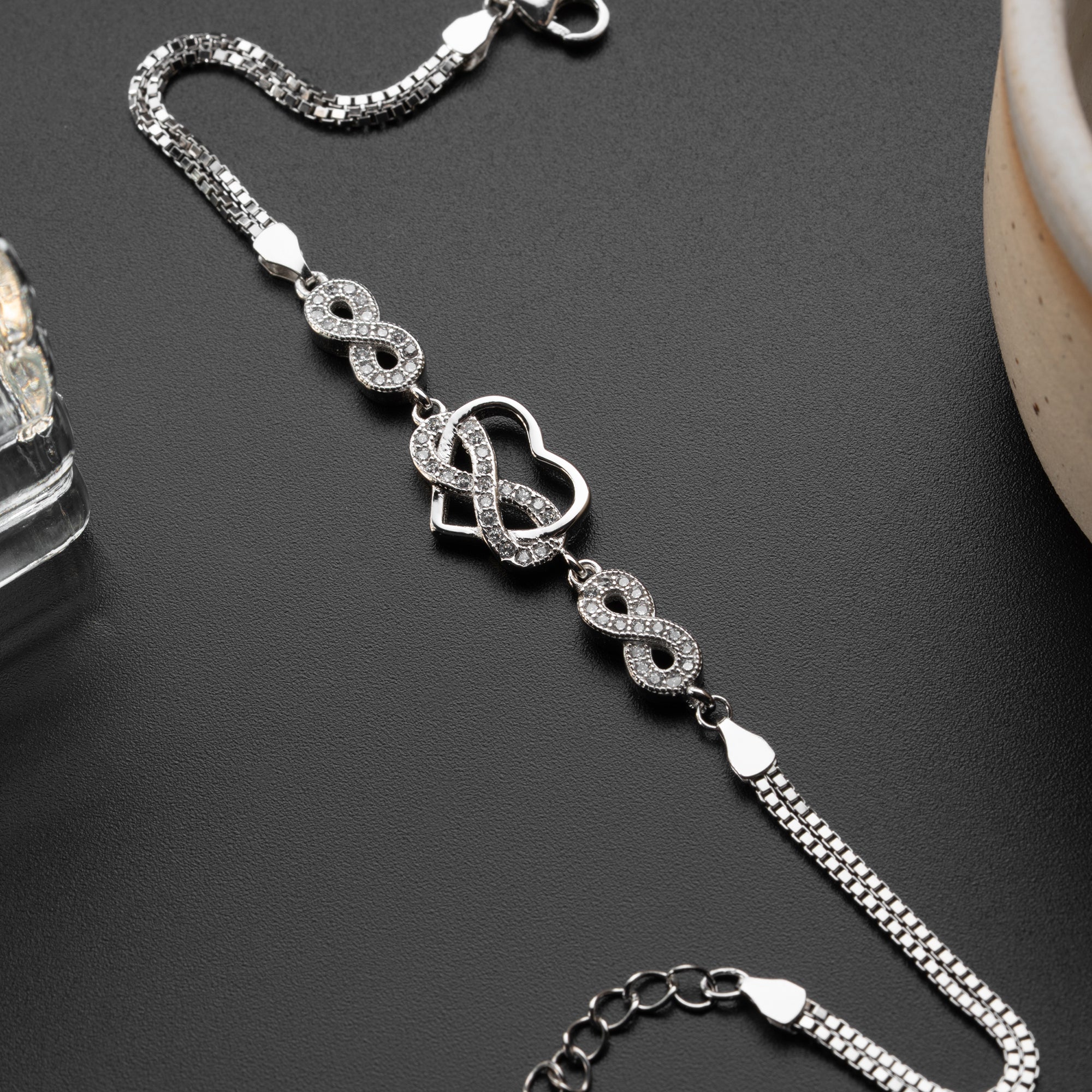 HEART INFINITY BRACELET | 925 SILVER