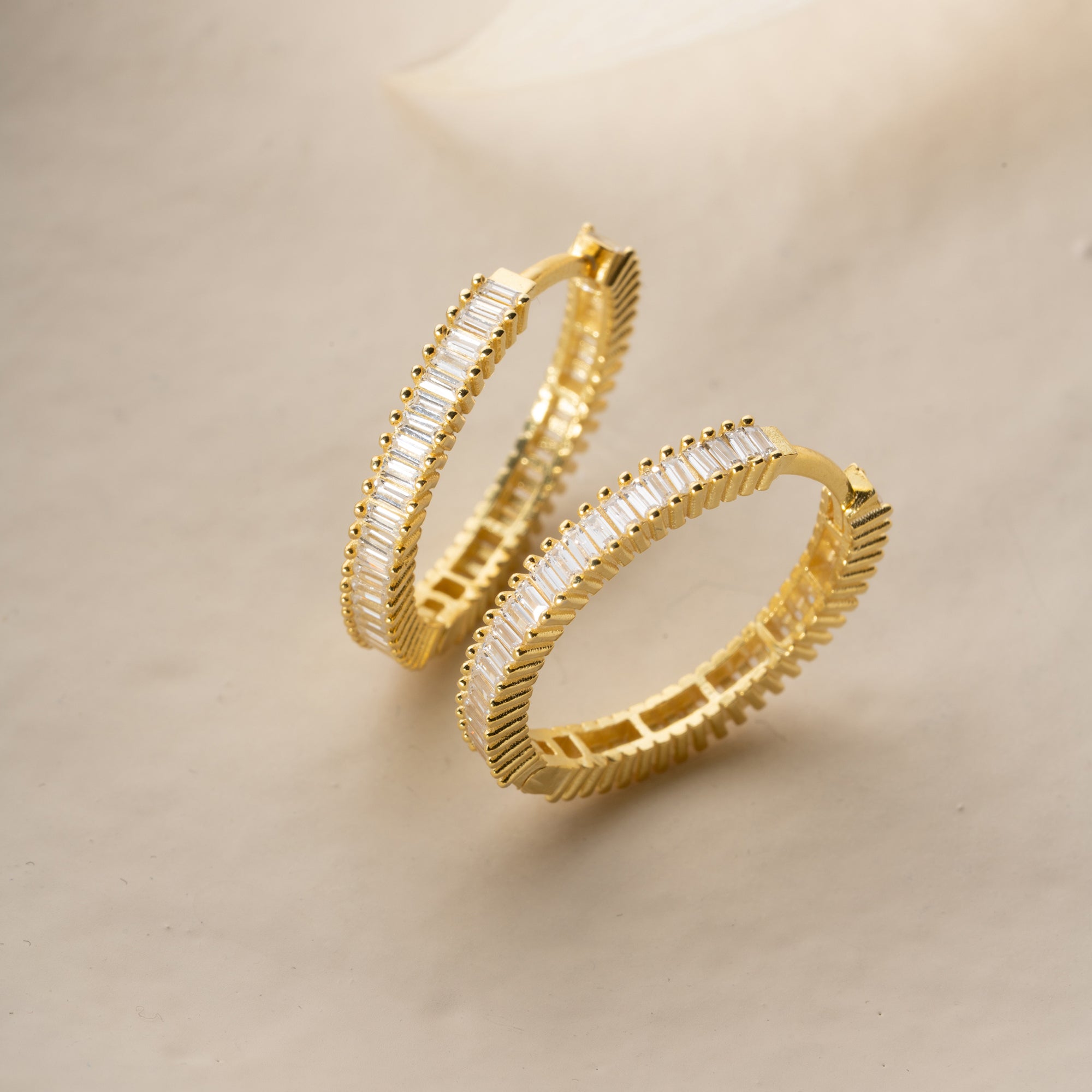 BIG MINI BAGUETTE OHRRINGE | 925 SILBER