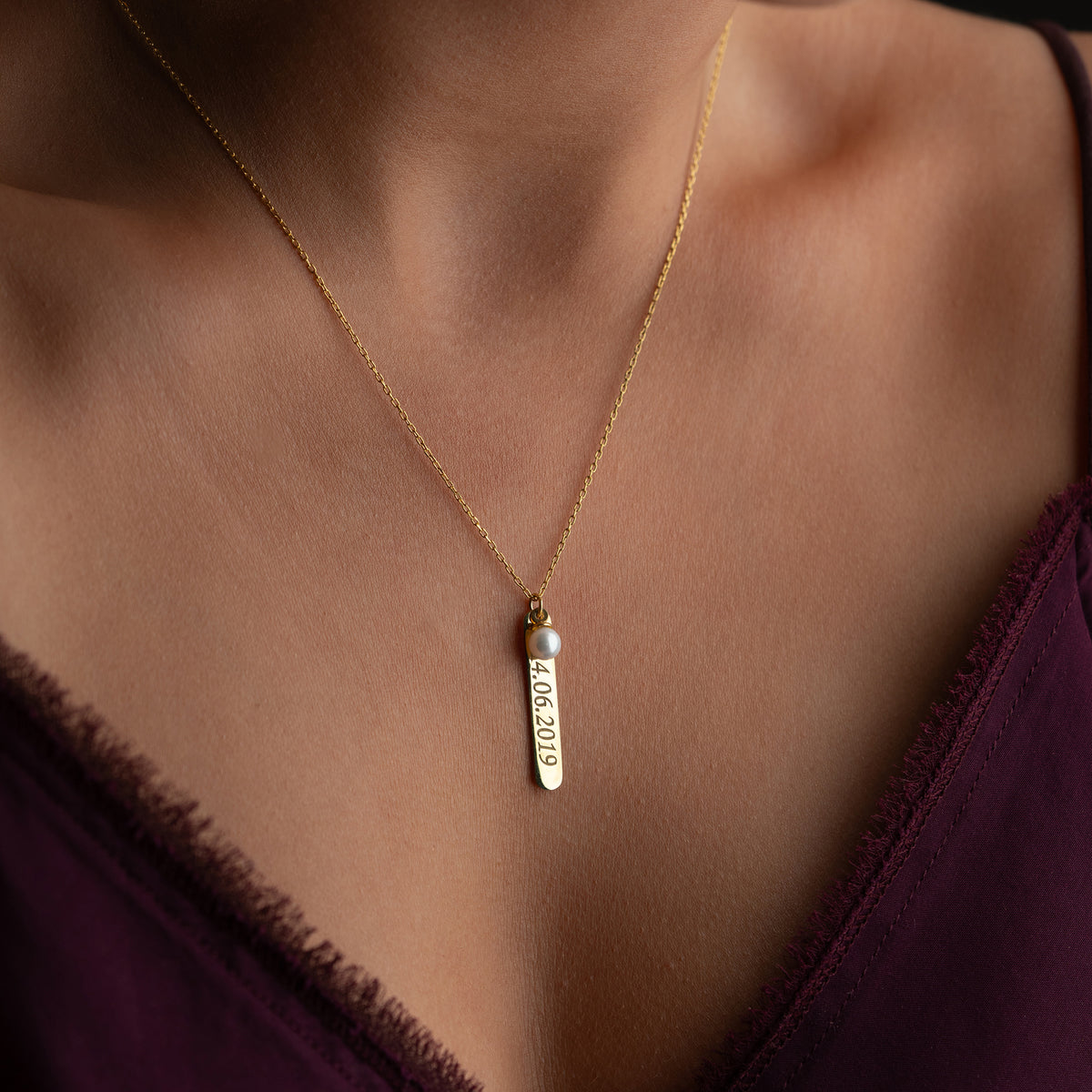 PEARL GRAVUR HALSKETTE | 925 SILBER