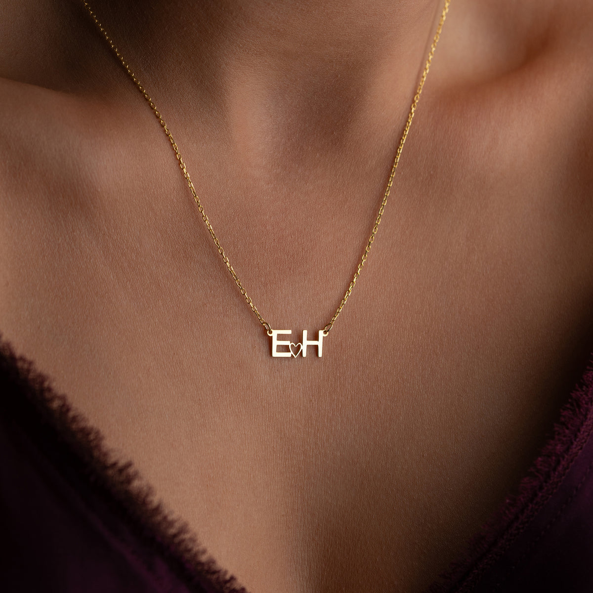 MINIMAL DUO HERZ HALSKETTE | 925 SILBER