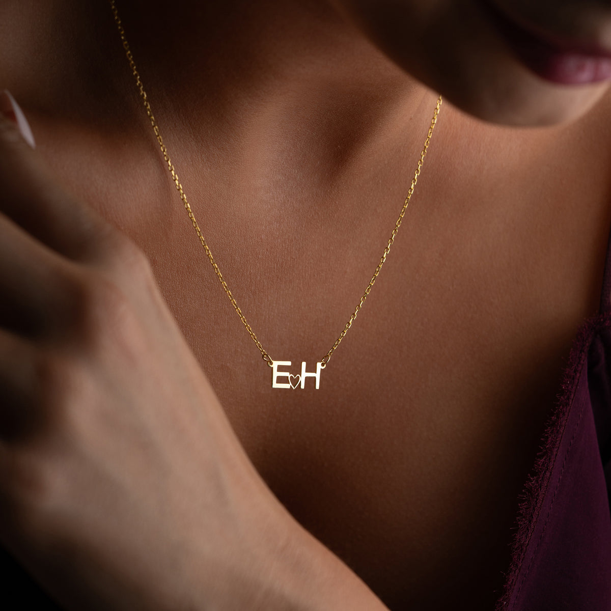 MINIMAL DUO HERZ HALSKETTE | 925 SILBER