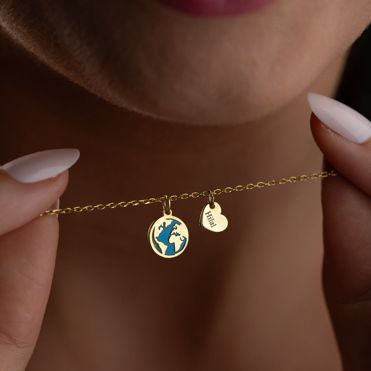 HERZ WELT HALSKETTE | 925 SILBER