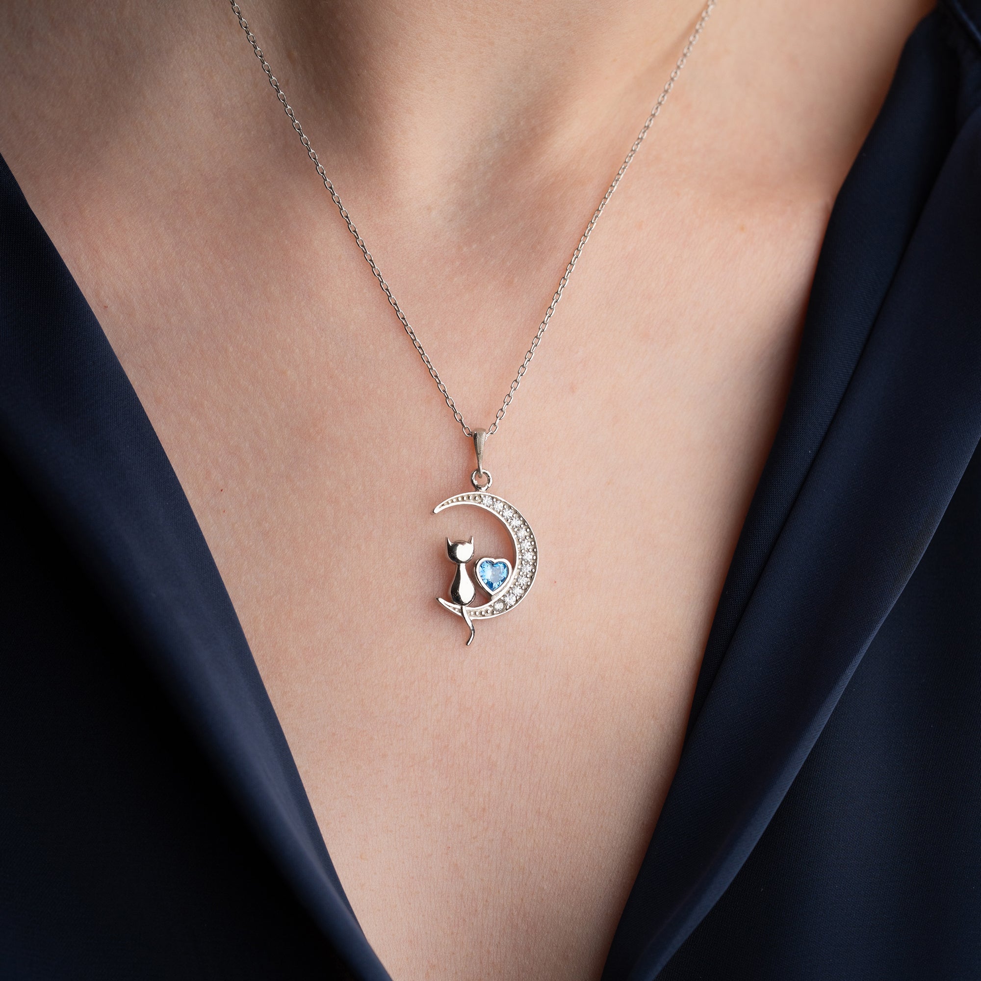 CAT MOON HALSKETTE | 925 SILBER
