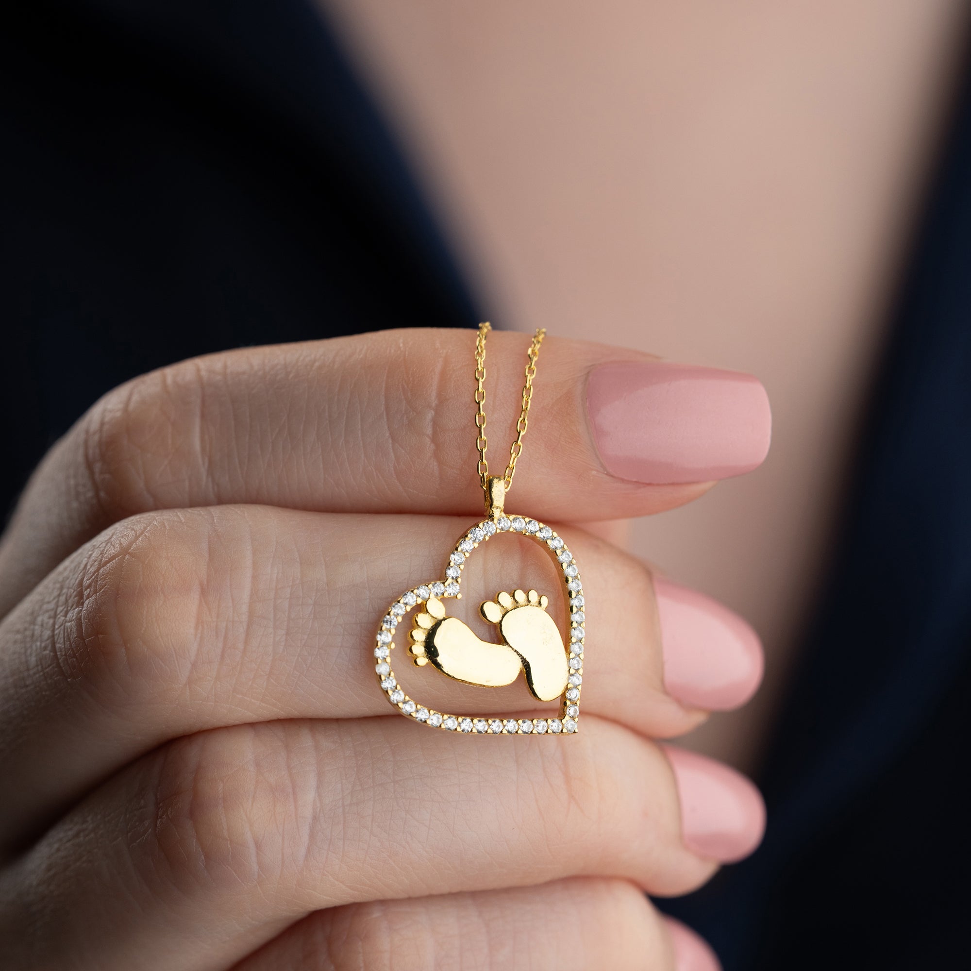 HERZ BABYFUSS HALSKETTE | 925 SILBER