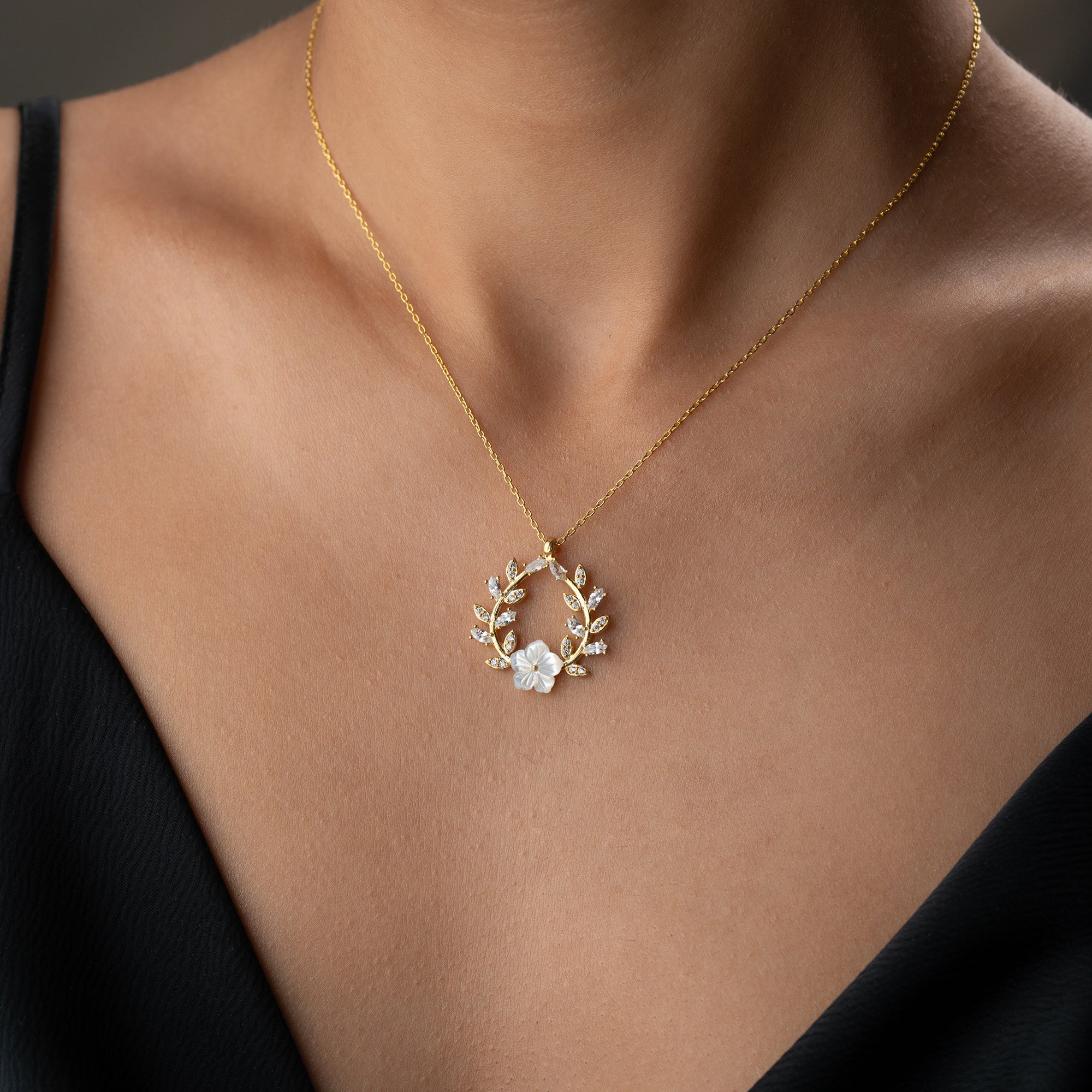 PERLMUTTBLUME HALSKETTE | 925 SILBER
