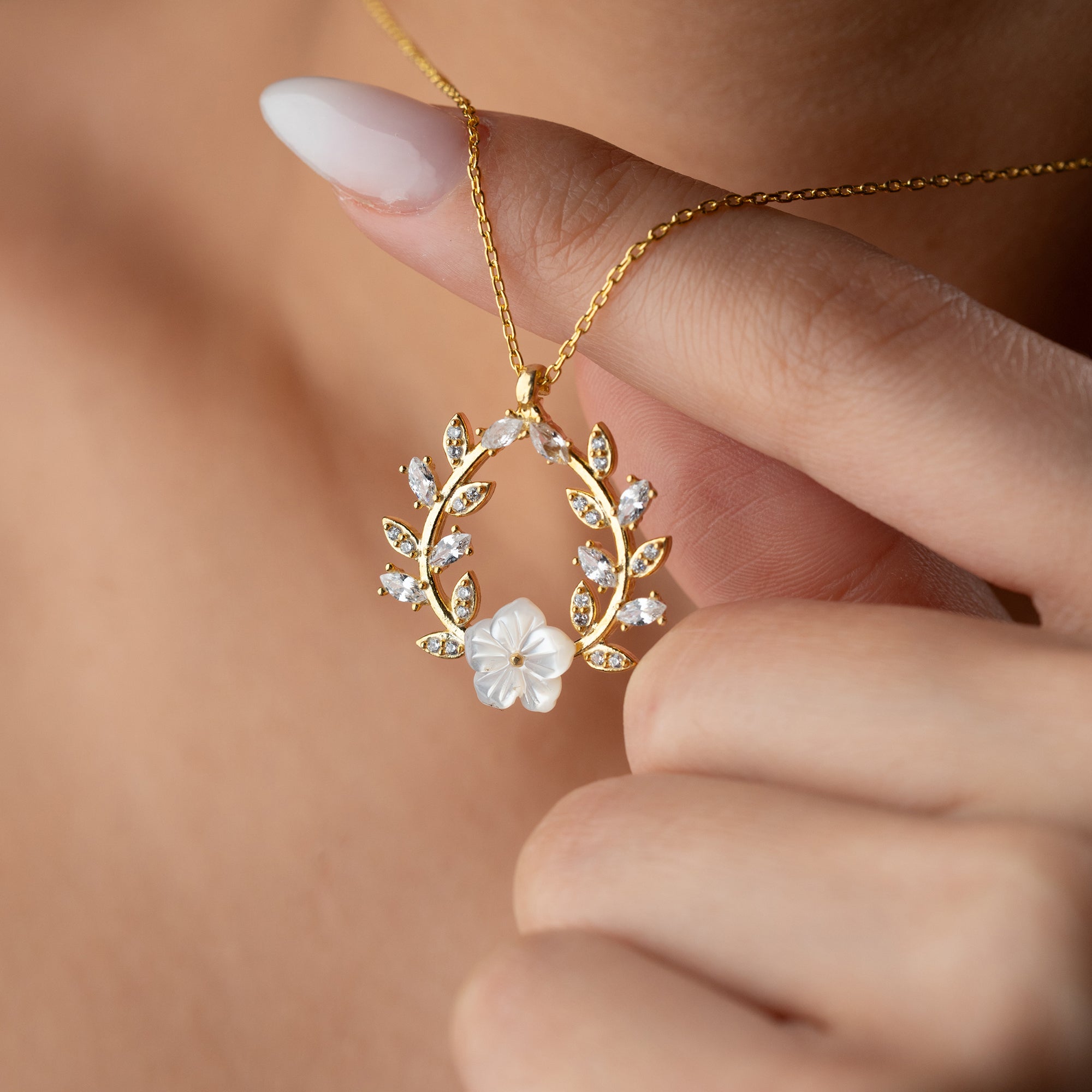 PERLMUTTBLUME HALSKETTE | 925 SILBER