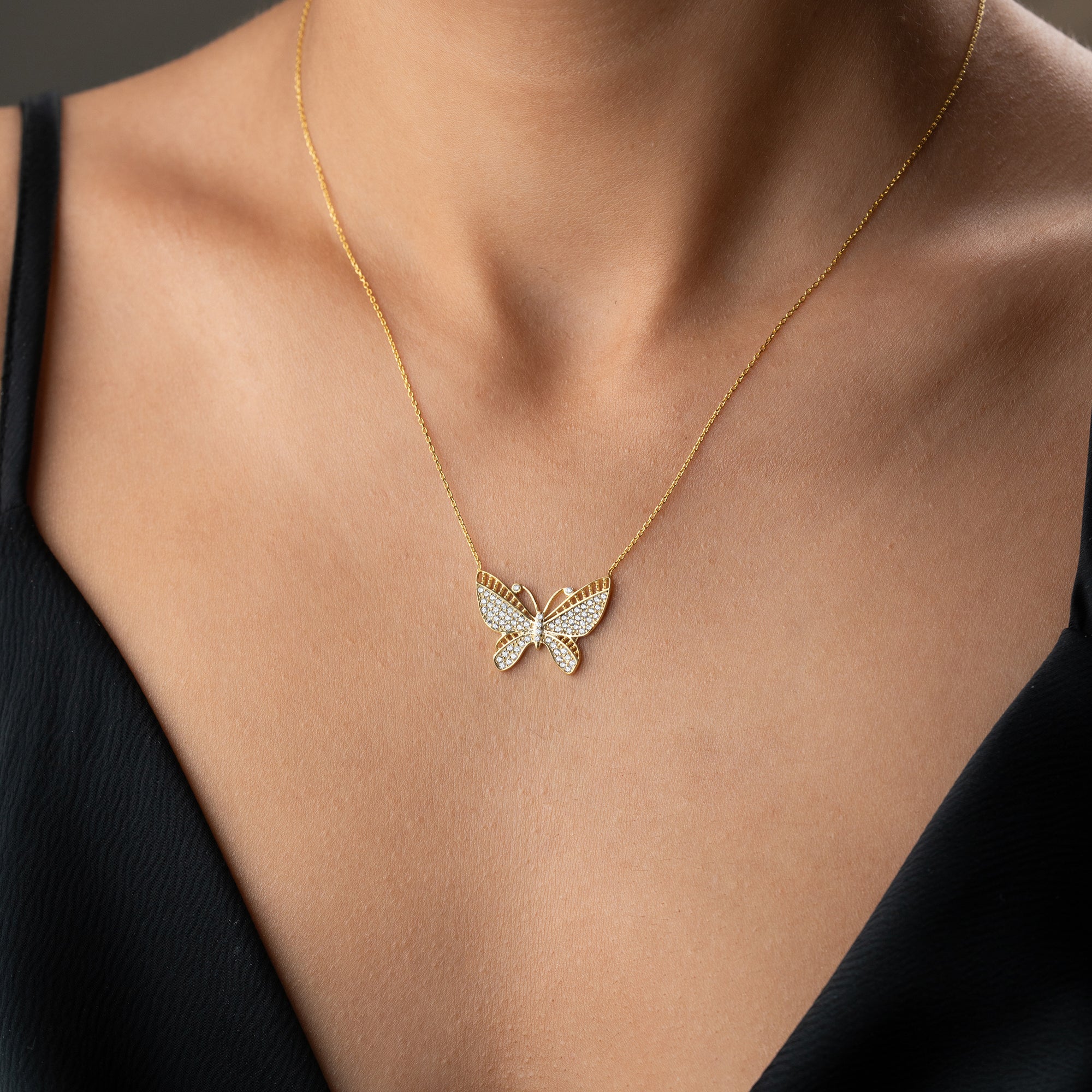 BUTTERFLY ZIRKONIA HALSKETTE II | 925 SILBER