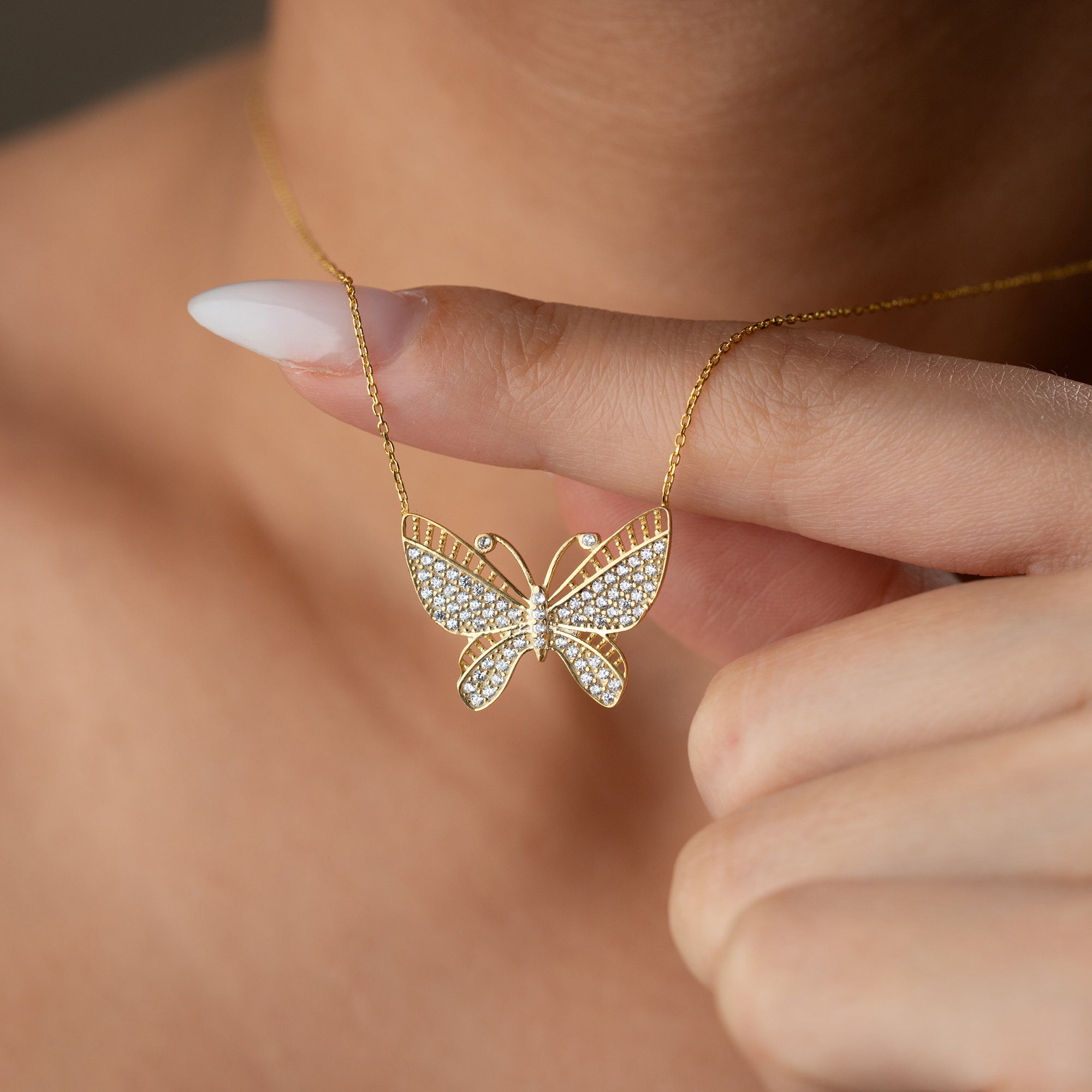 BUTTERFLY ZIRKONIA HALSKETTE II | 925 SILBER