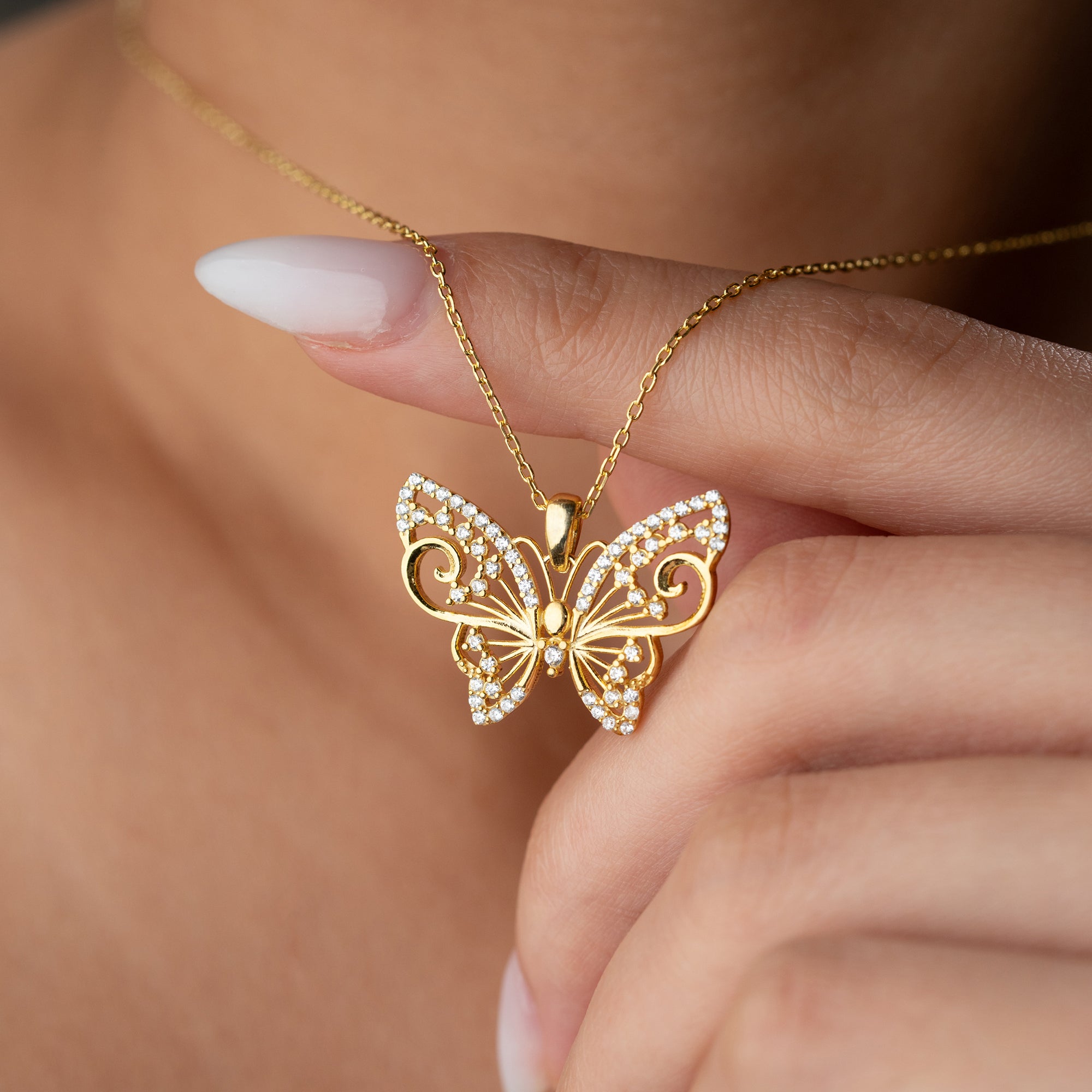 FINE BUTTERFLY HALSKETTE | 925 SILBER