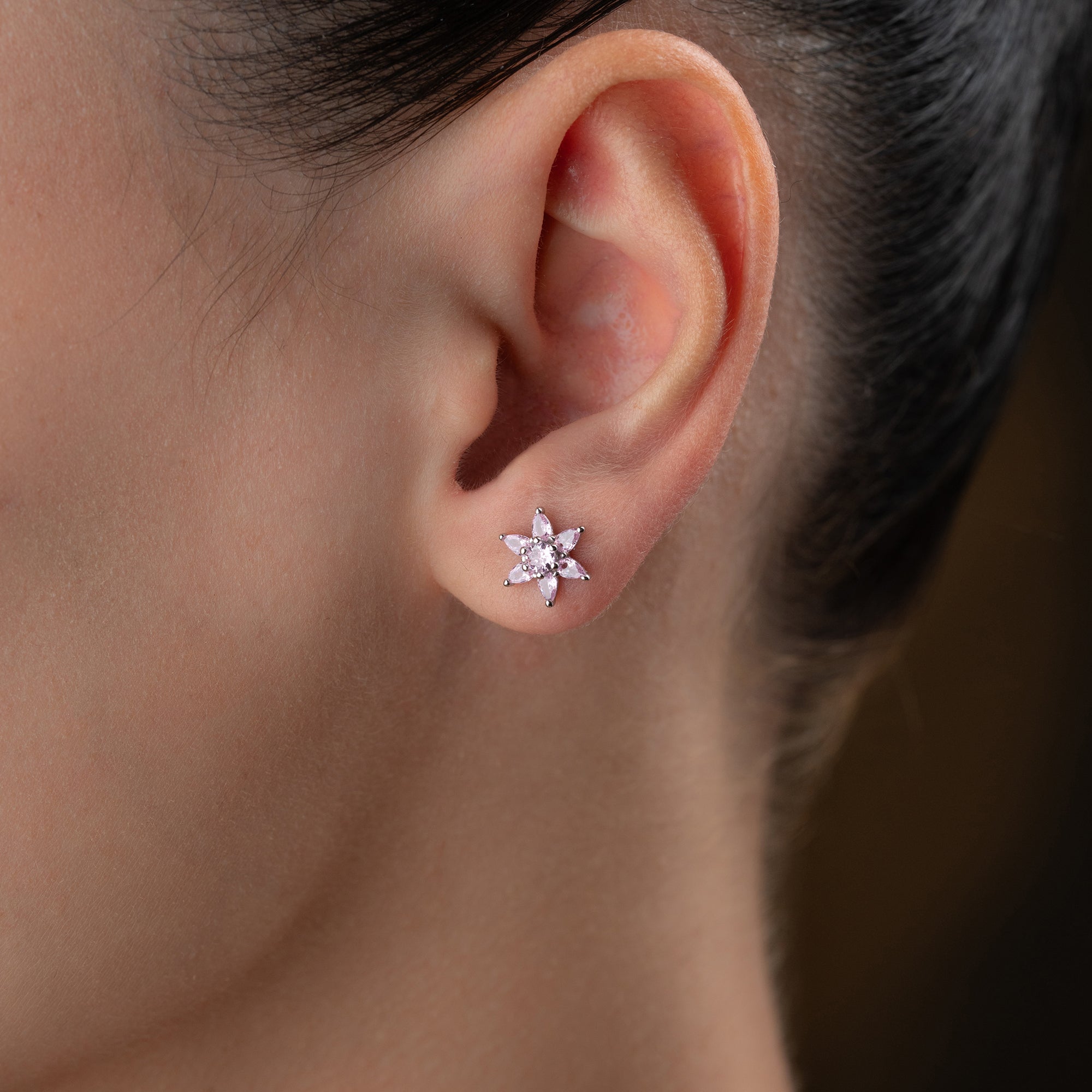 MINI LOTUS ROSA OHRRINGE | 925 SILBER