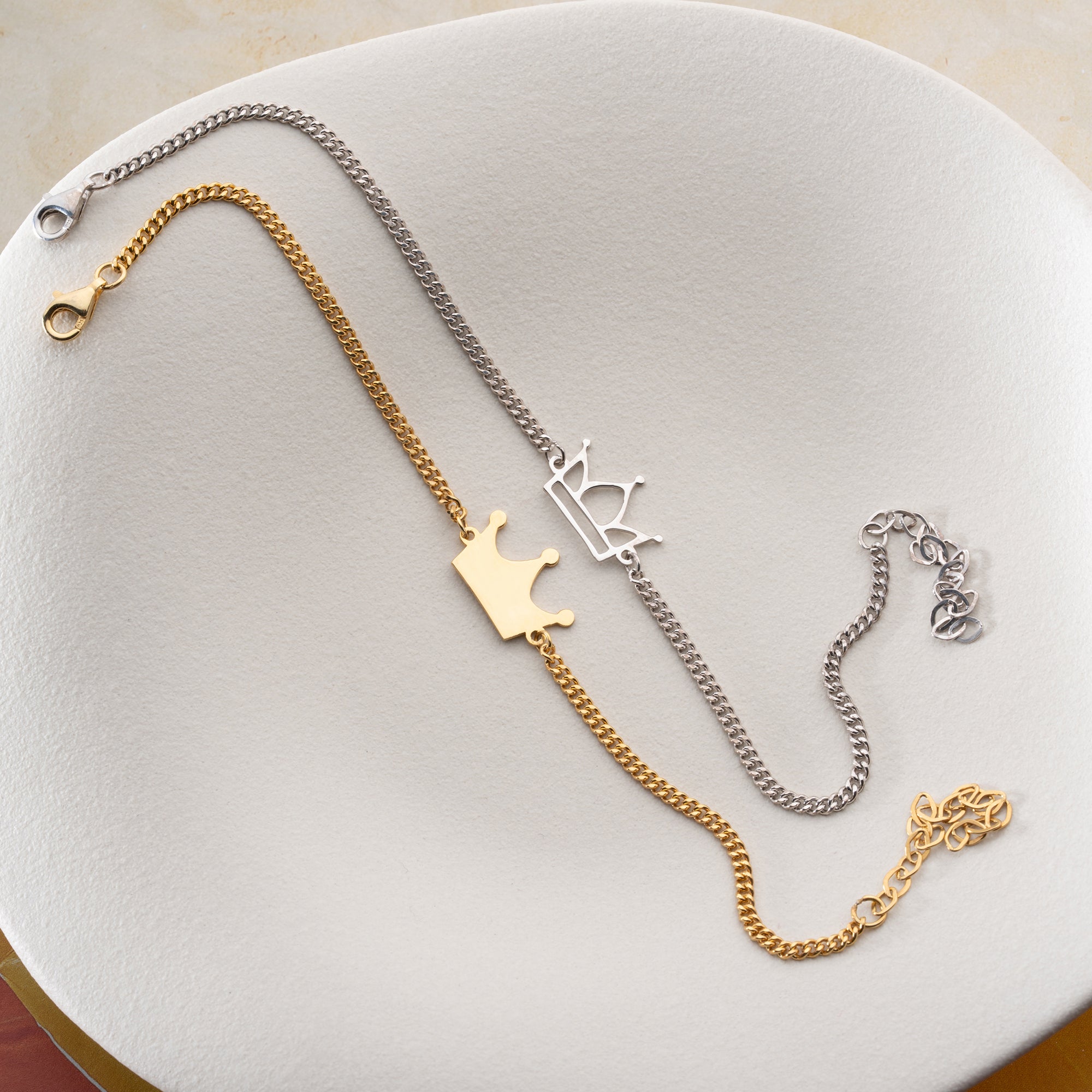 KÖNIG KONIGIN PARTNERARMBÄNDER | 925 SILBER