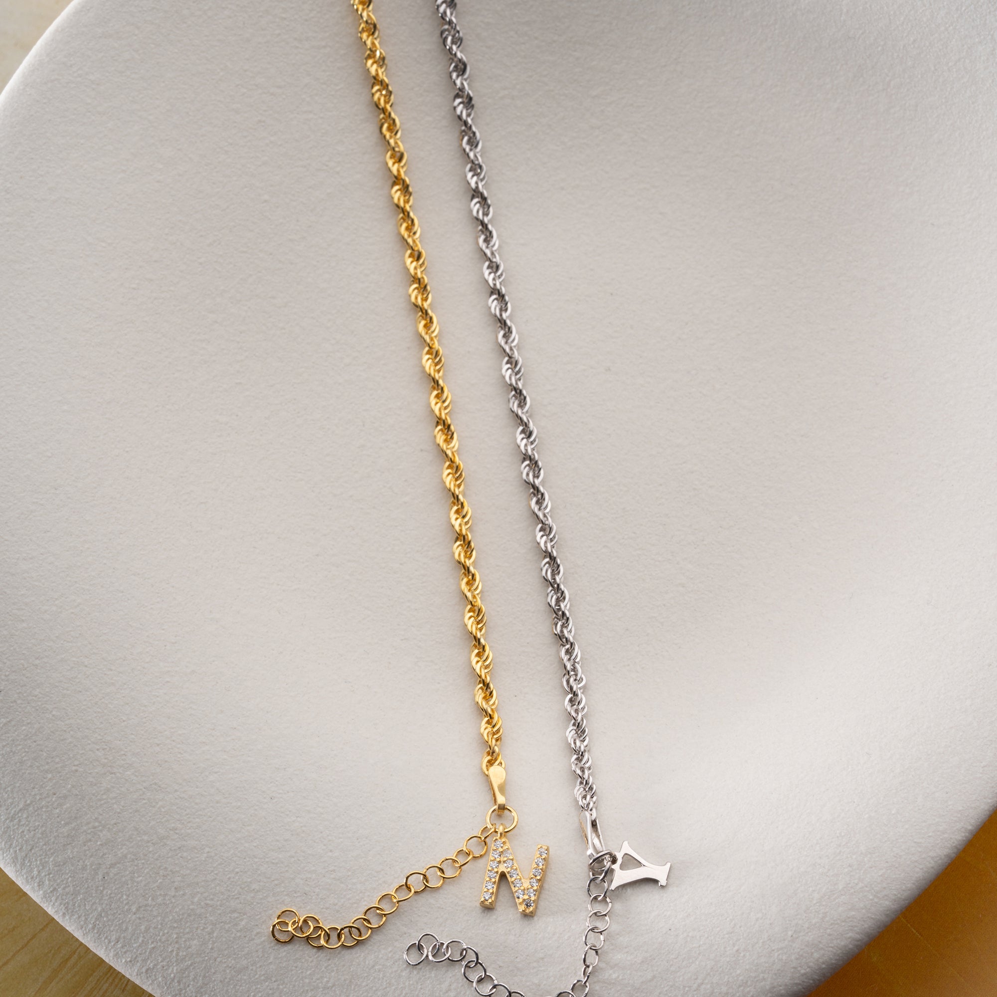 WIRBEL BUCHSTABEN PARTNERARMBAND | 925 SILBER