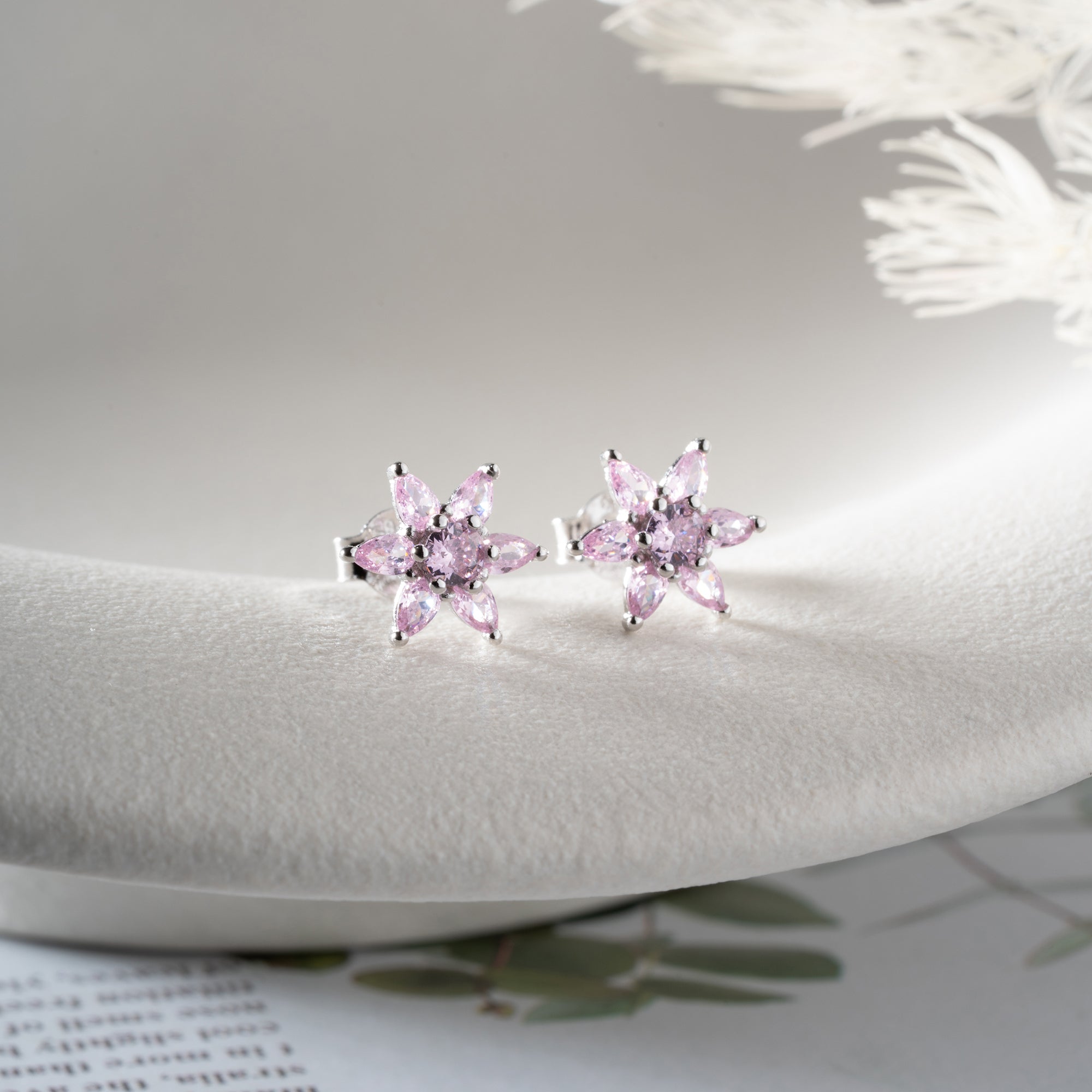 MINI LOTUS ROSA OHRRINGE | 925 SILBER