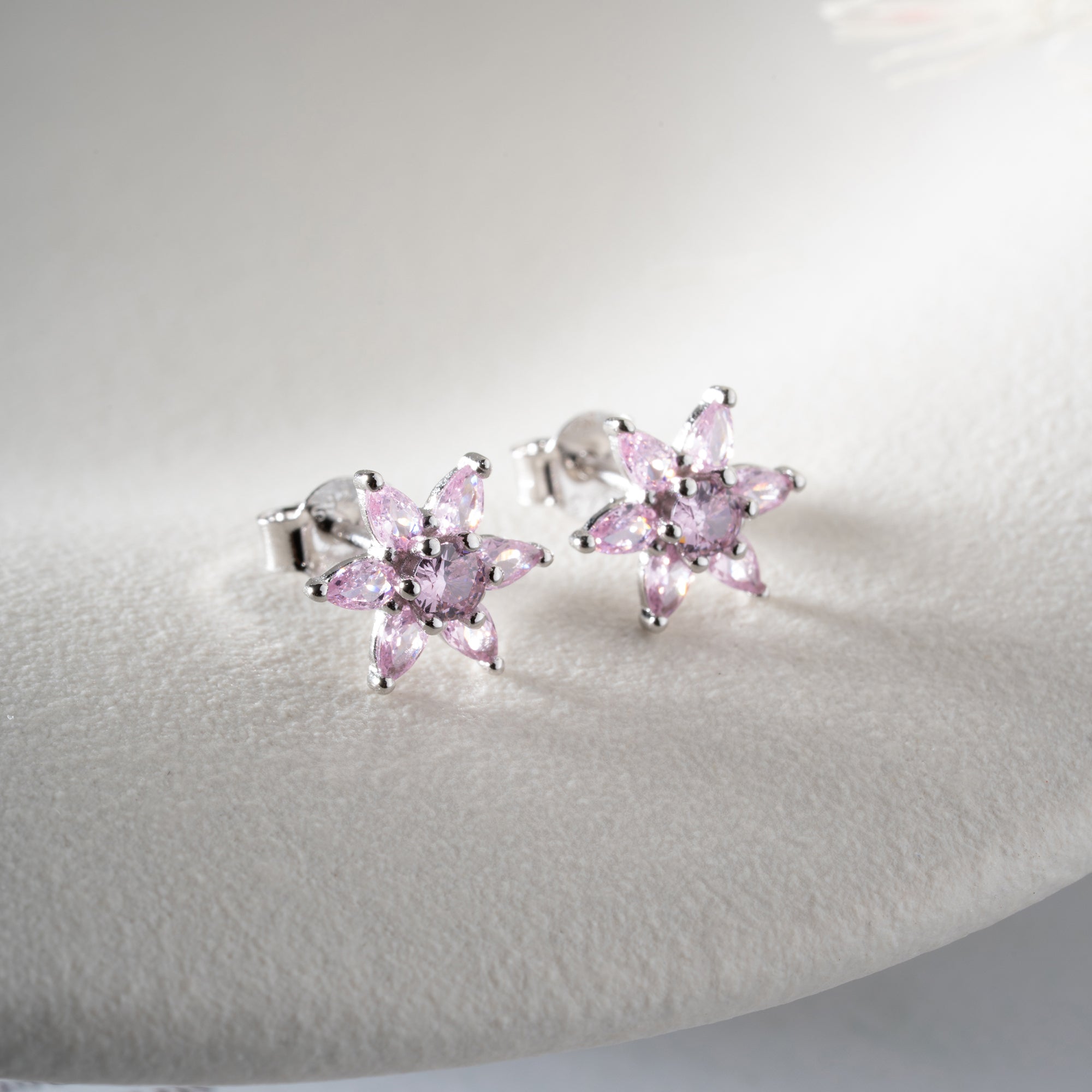 MINI LOTUS ROSA OHRRINGE | 925 SILBER
