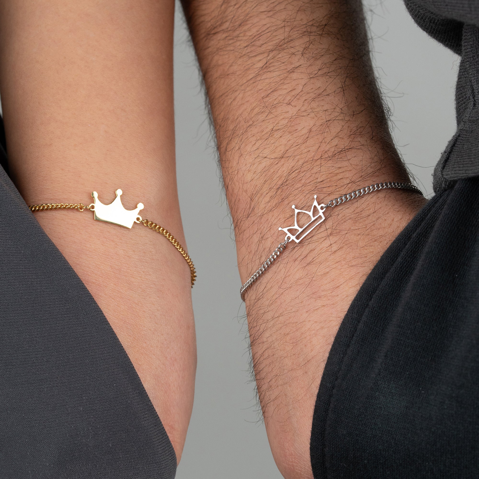 KÖNIG KONIGIN PARTNERARMBÄNDER | 925 SILBER