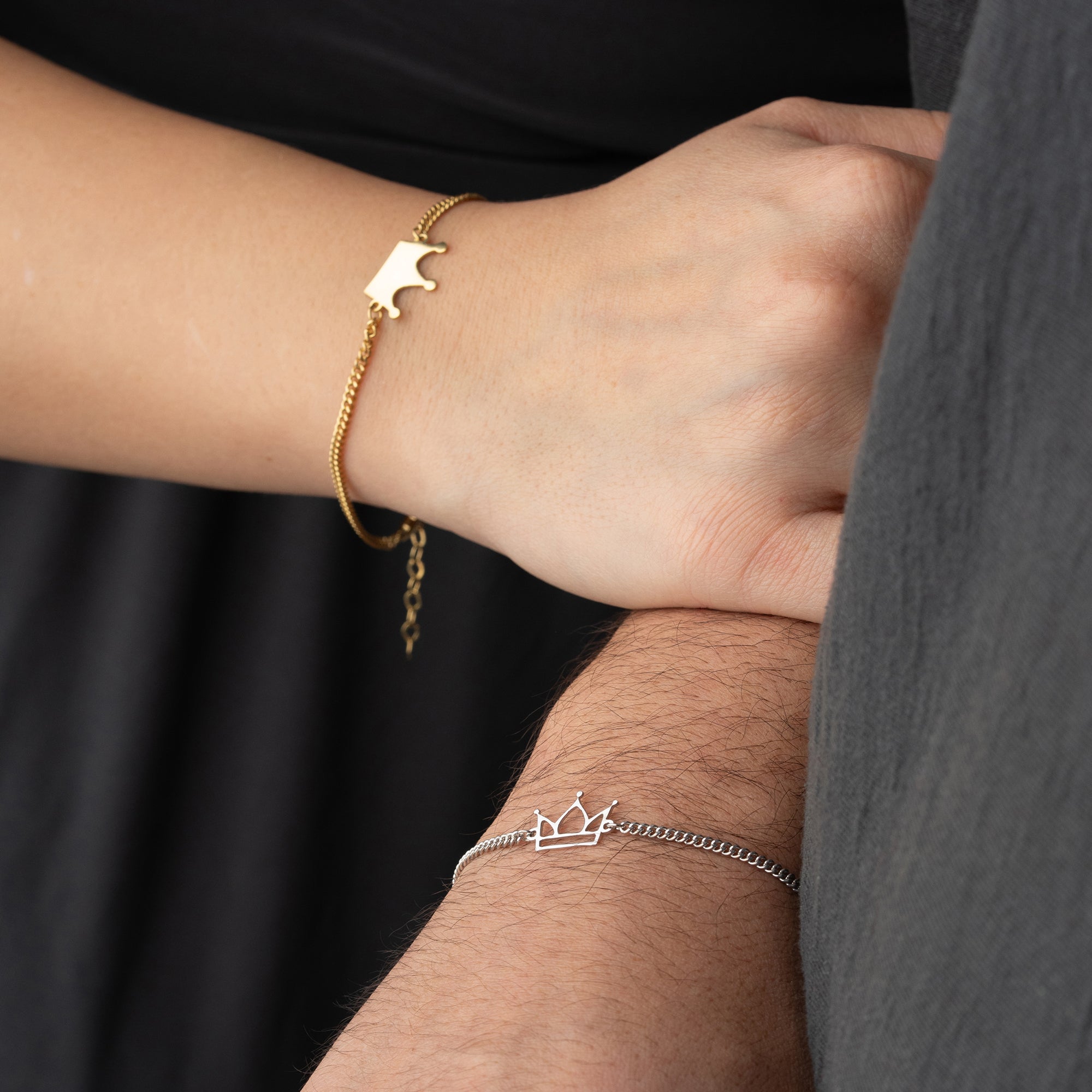 KÖNIG KONIGIN PARTNERARMBÄNDER | 925 SILBER