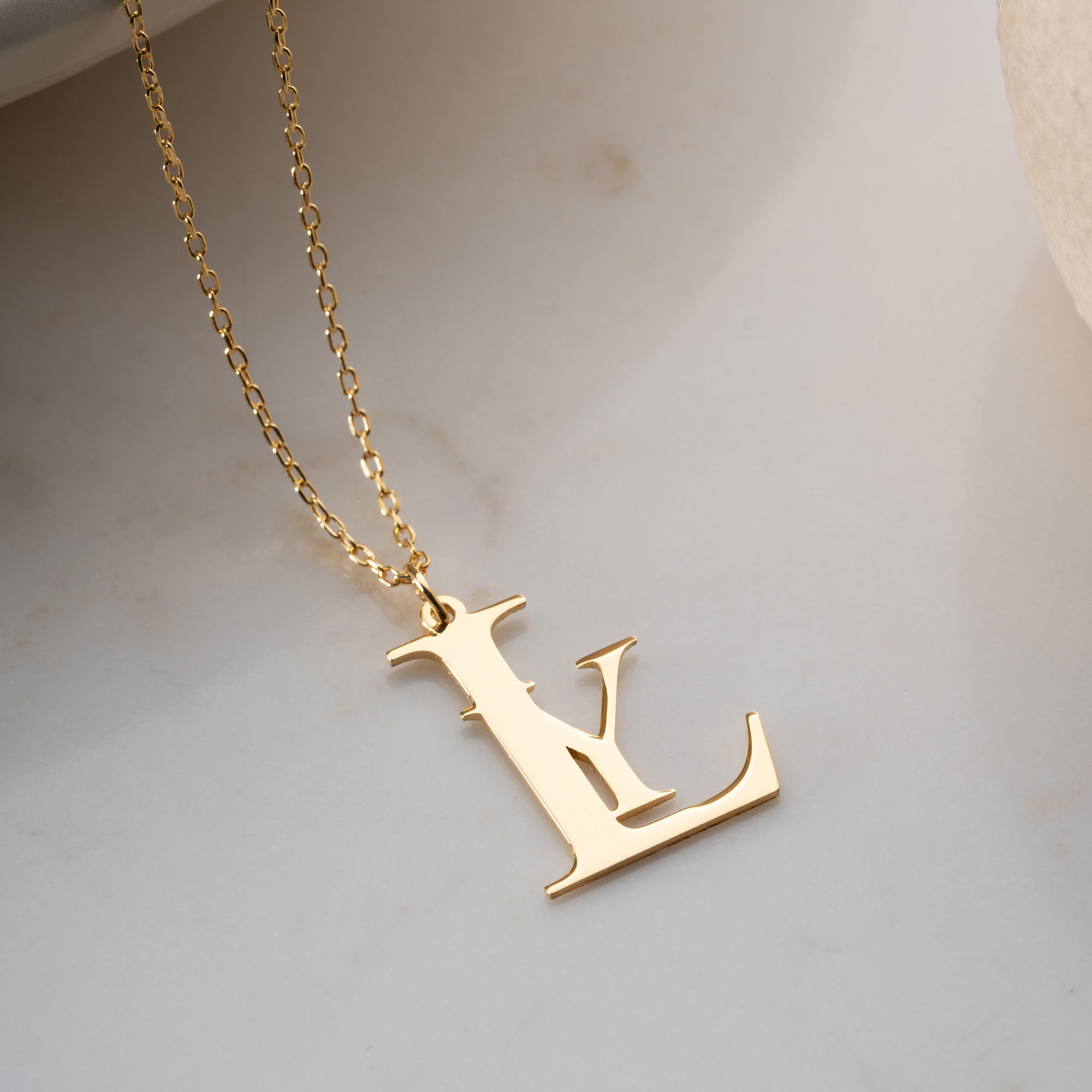 ZWEIER BUCHSTABEN HALSKETTE | 925 SILBER