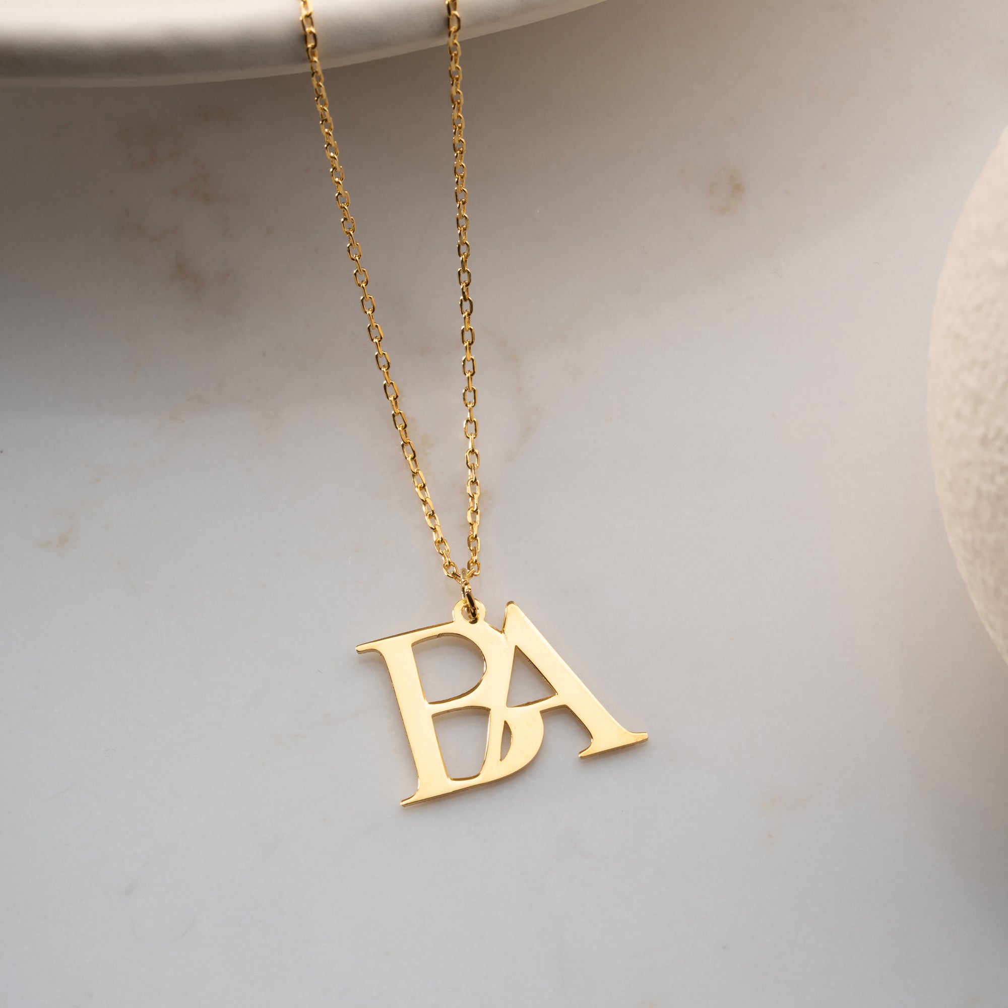 TWO LETTER NECKLACE III | 925 SILVER