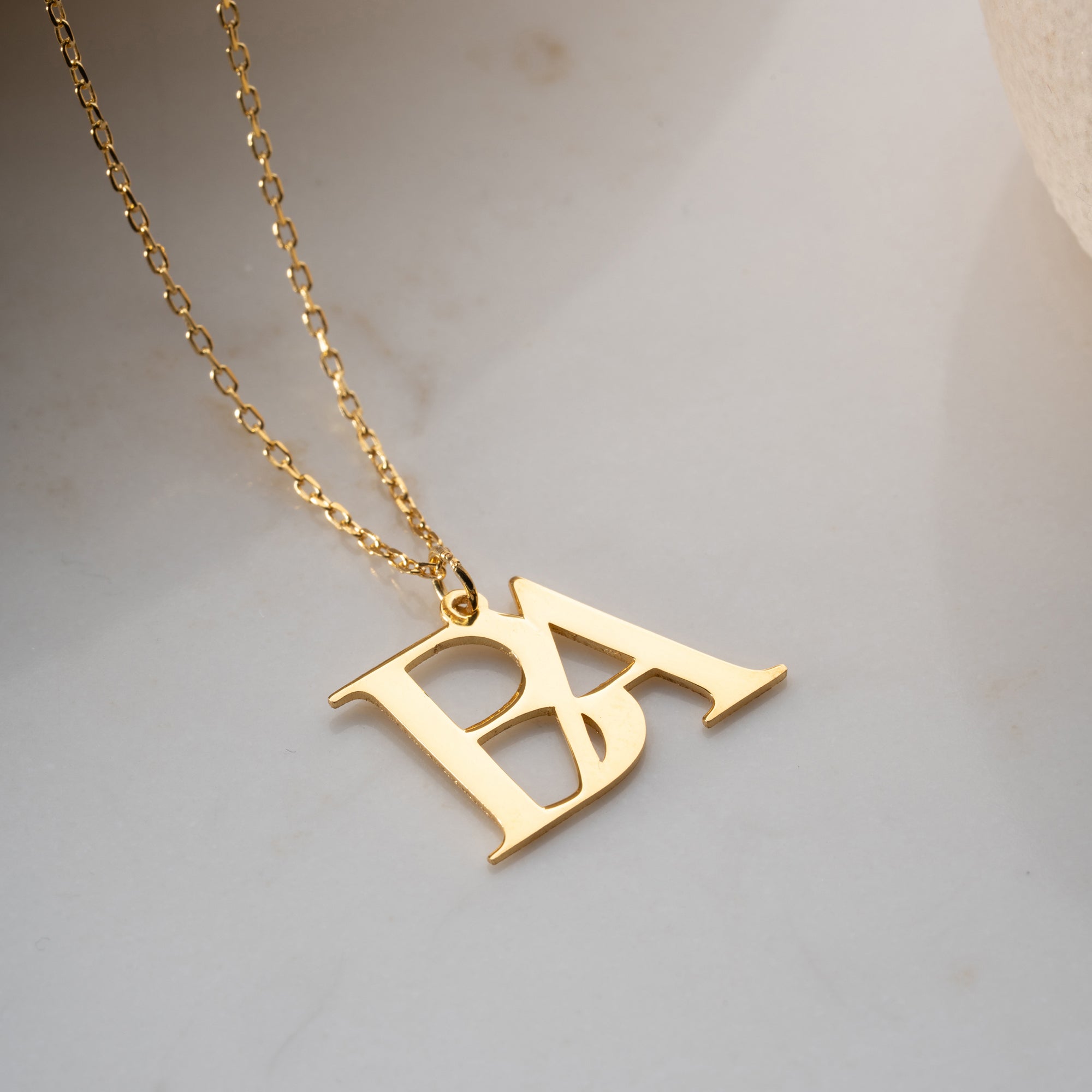 TWO LETTER NECKLACE III | 925 SILVER