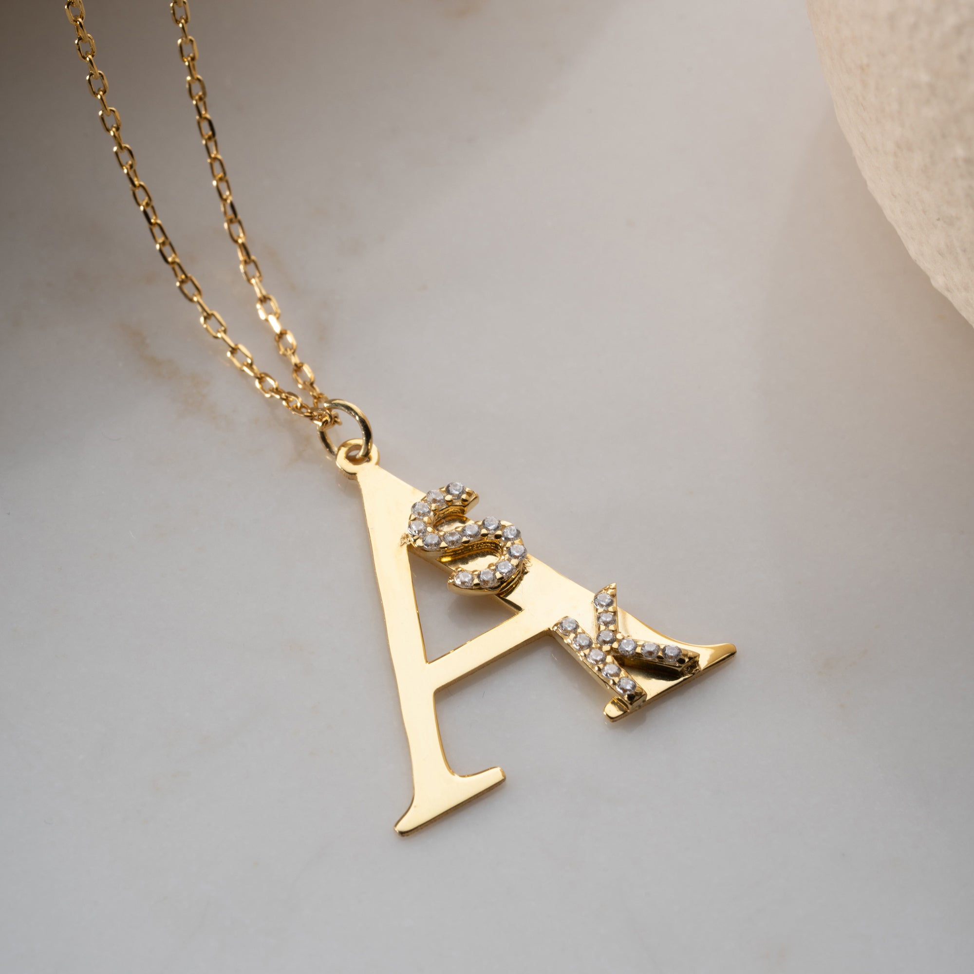 LARGE LETTER CHAIN WITH INITIALS | 925 SILVER
