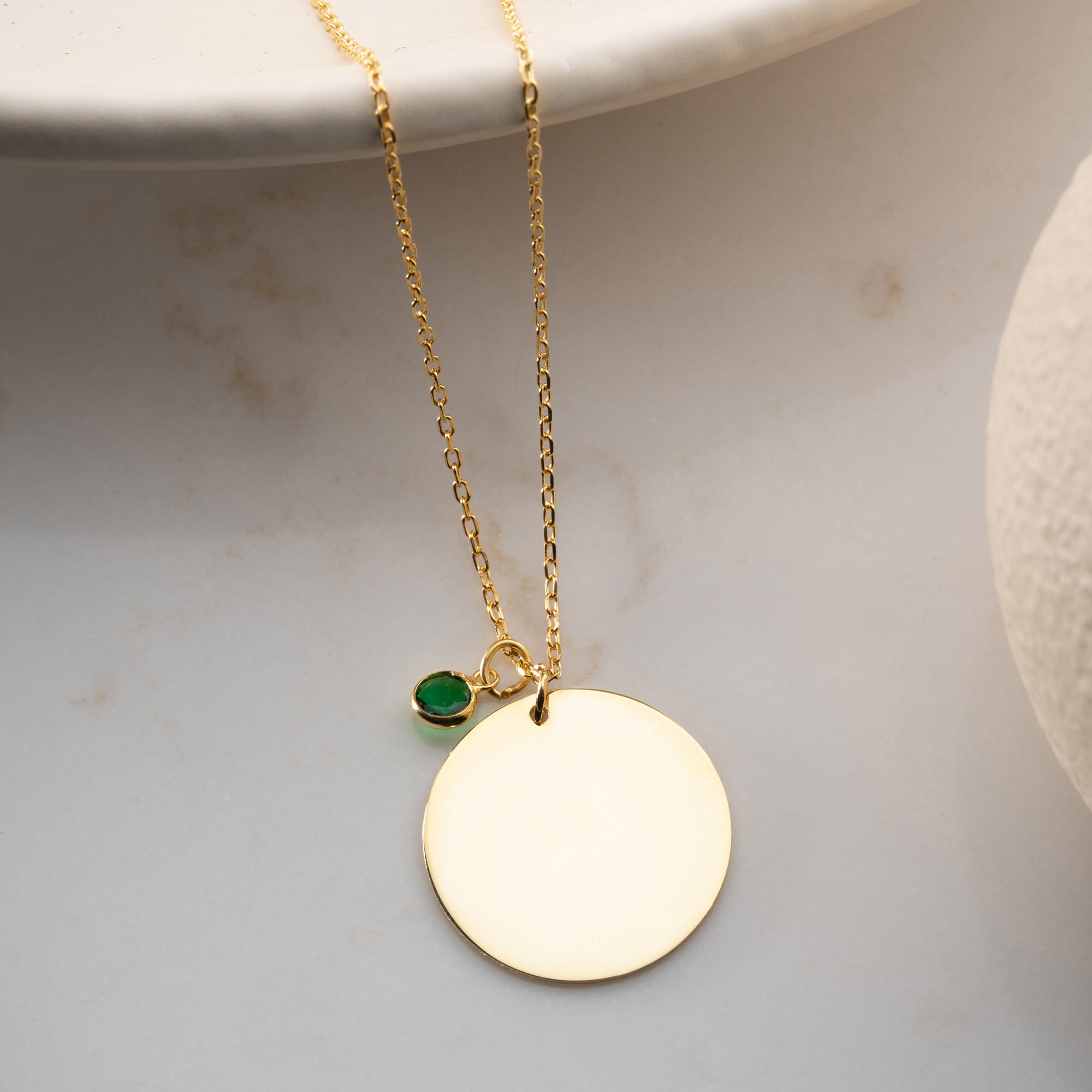 Birthstone plaque necklace | 925 silver