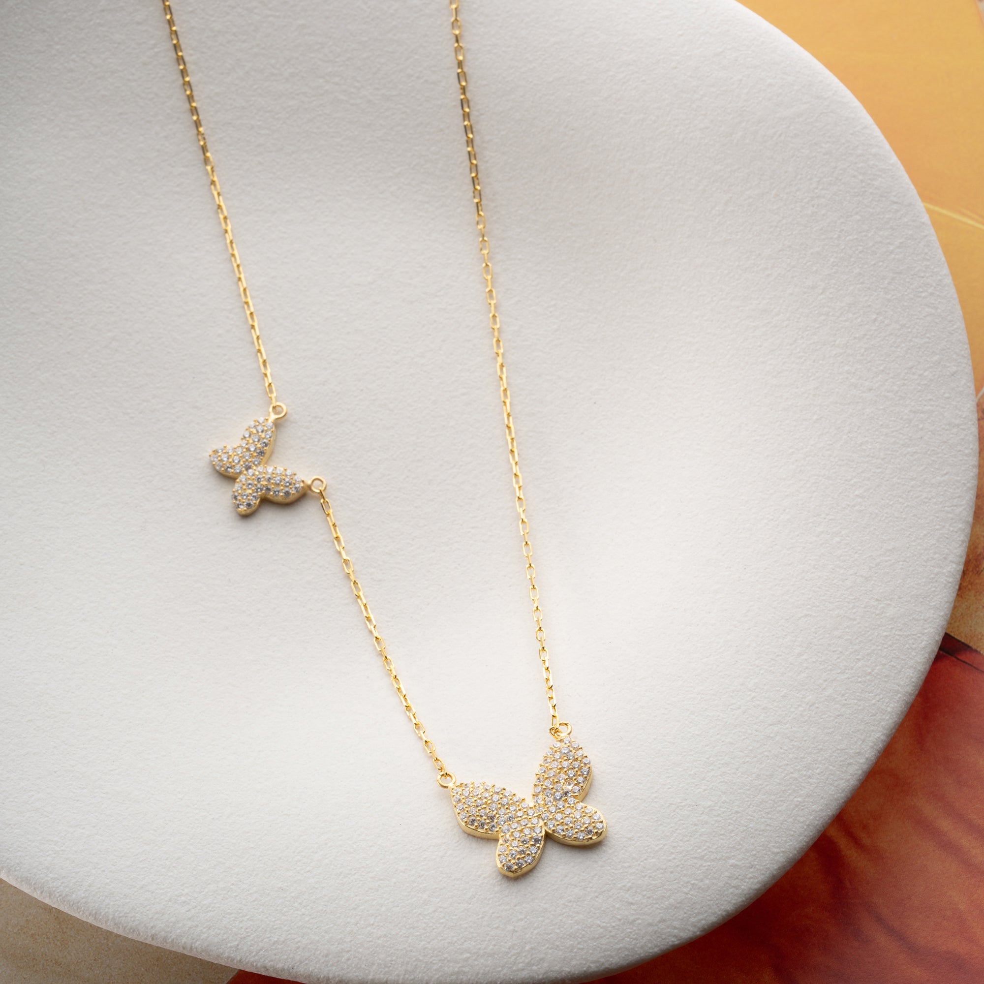 BUTTERFLY DUO NECKLACE - 925 SILBER